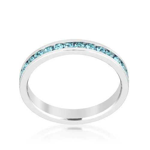 Elegant Stackable Aquamarine Crystal Rings for Women - Trendy Layered Jewelry for Everyday Wear, Parties & Special Occasions