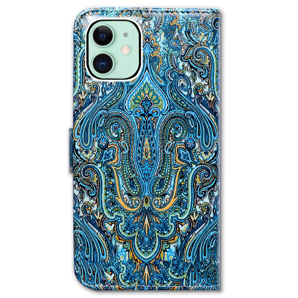 Premium Leather Wallet Case for iPhone 11 with Card Slots & Kickstand - Stylish Paisley Design Flip Cover for Credit Cards, ID Holder | Perfect for Work, Travel & Everyday Protection