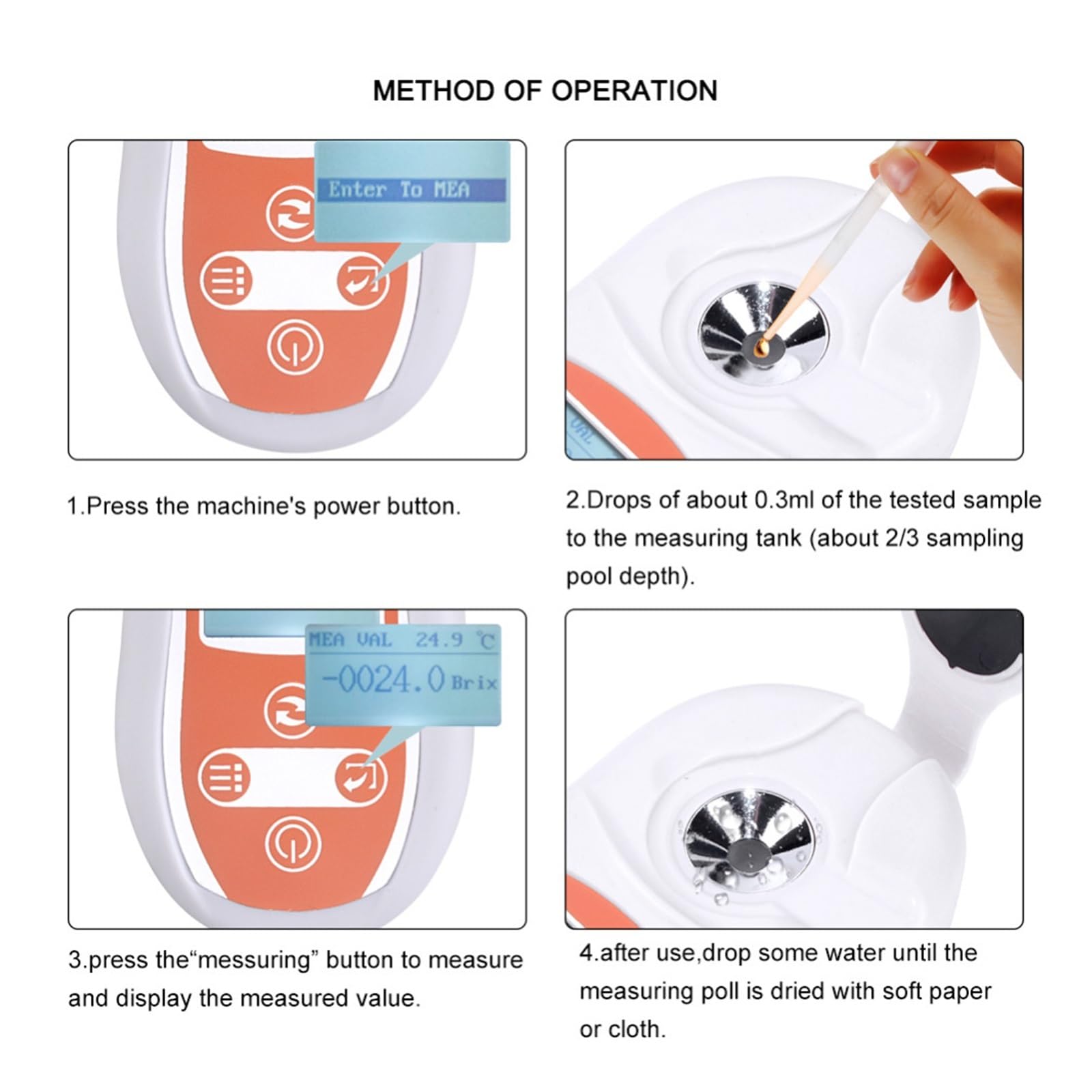 Digital Brix Refractometer 0-25.0% - PAL-101 Sugar Content Tester for Cutting Fluid Concentration Measurement | Perfect for Home Brewing, Wine Making & Food Processing