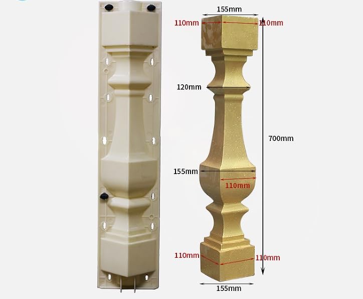 Roman Style Concrete Column Molds for Plaster Cement Casting - DIY Railing & Balustrade Mold Kit (Style 1) - Perfect for Garden Fencing, Porch Columns & Home Decoration Projects