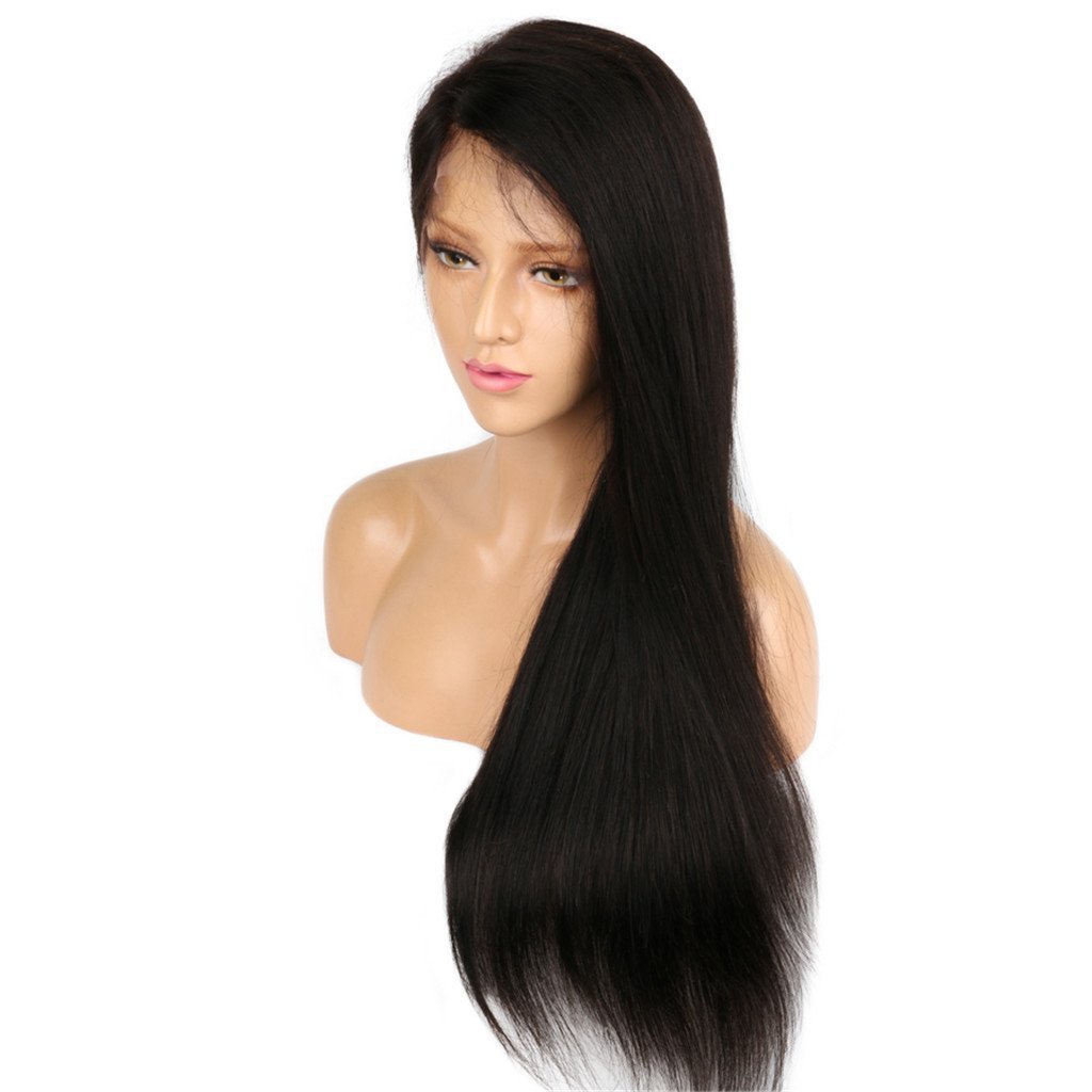18 Inch Transparent Lace Front Wig - Brazilian Virgin Human Hair Straight Wig with Baby Hair for Women | Natural Color, Breathable & Undetectable | Perfect for Daily Wear, Cosplay & Special Occasions