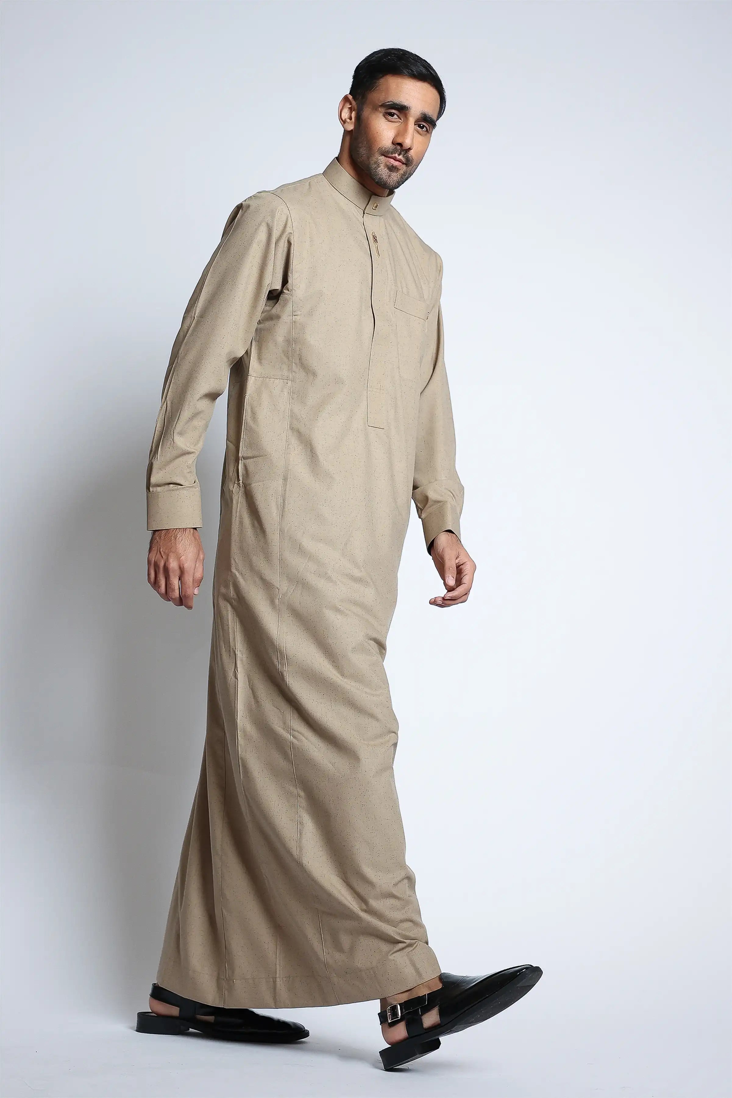 Premium J134 Birchwood Thobe for Men - Comfortable & Stylish Islamic Robe - Perfect for Prayer, Eid, Ramadan & Daily Wear