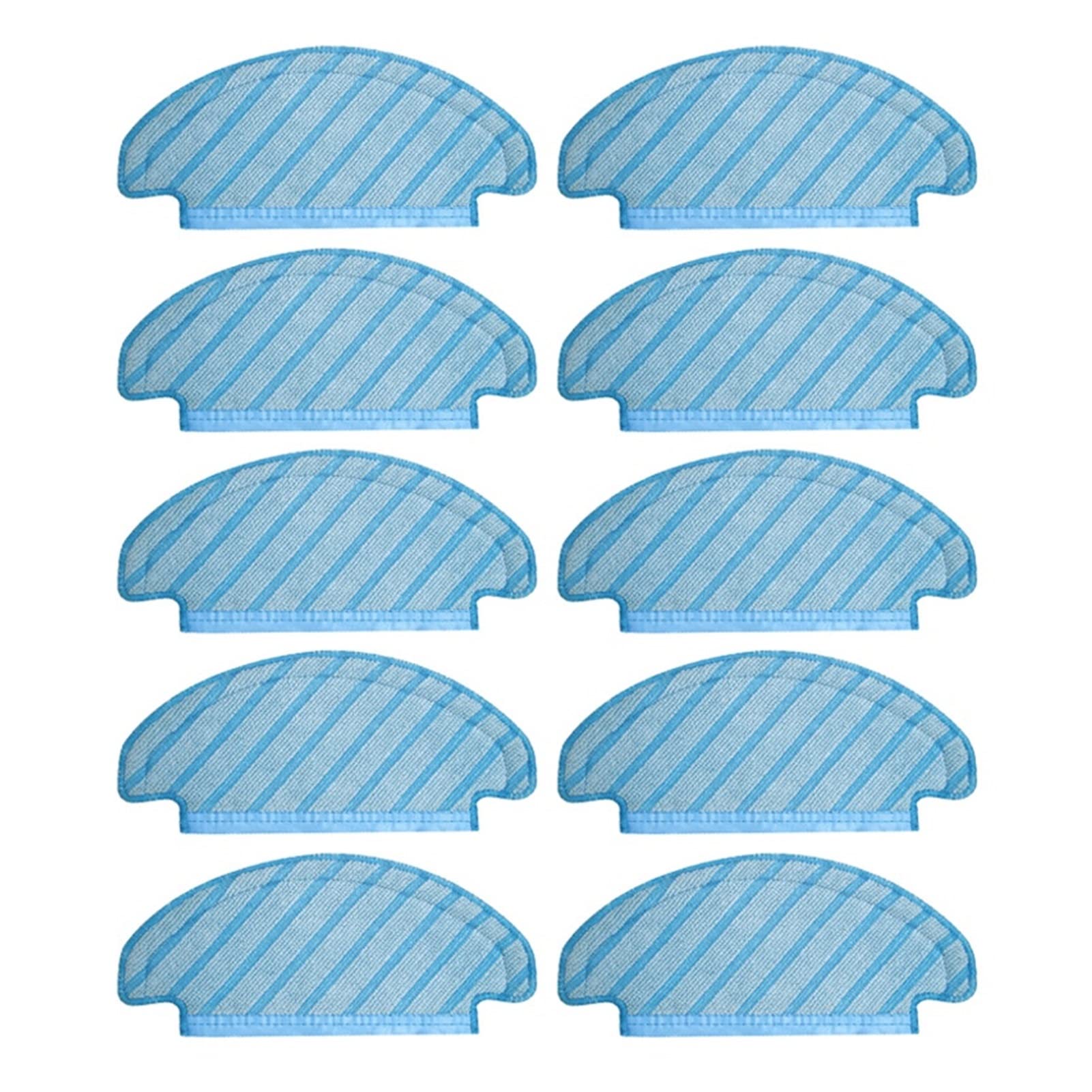 10-Pack Blue Replacement Mop Cloths for Ecovacs Deebot T8 Robot Vacuum - Microfiber Cleaning Pads for Hardwood Floors, Tile & Laminate - Washable & Reusable Robot Vacuum Accessories (Perfect for Daily Cleaning & Pet Hair Removal)