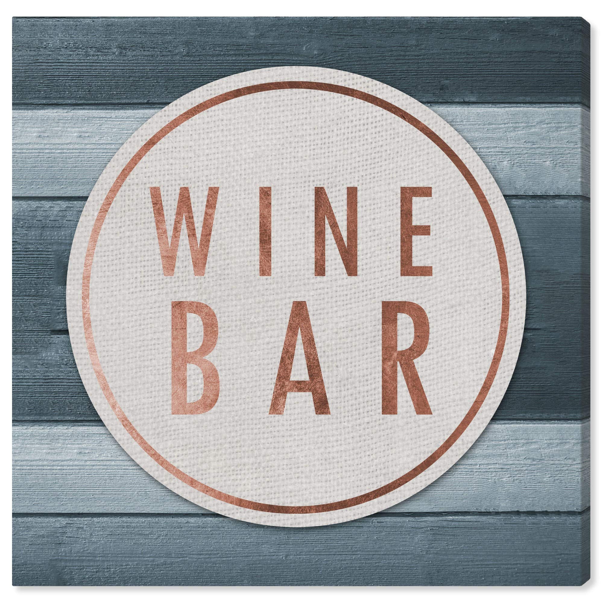 Vintage Bar Teal Wine Wall Art Canvas Print - 30x30 Inch Blue & White Home Decor for Living Room, Bar, or Kitchen | Wynwood Studio Drinks & Spirits Poster