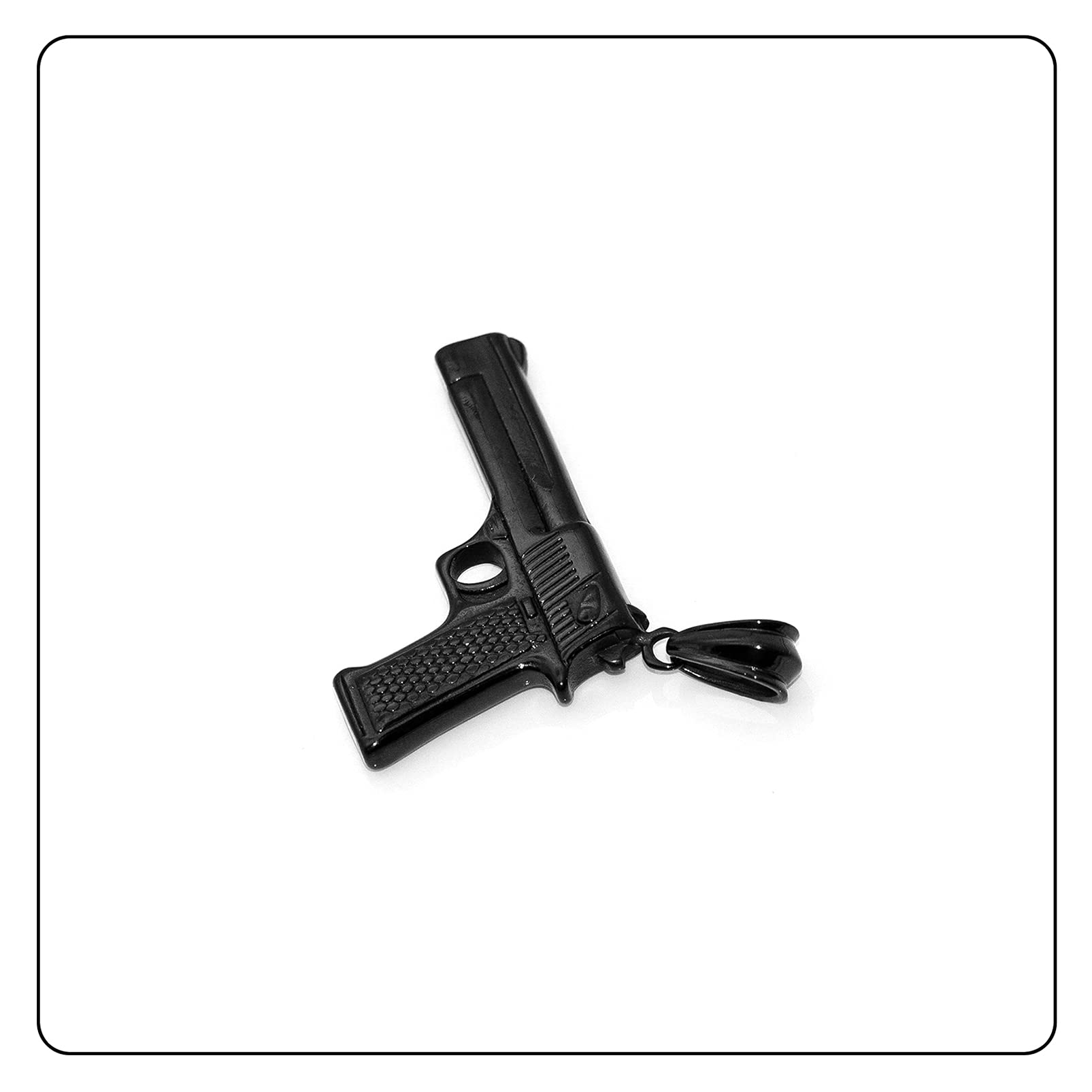 Punk Rock Titanium Steel Gun Pendant Necklace with 22