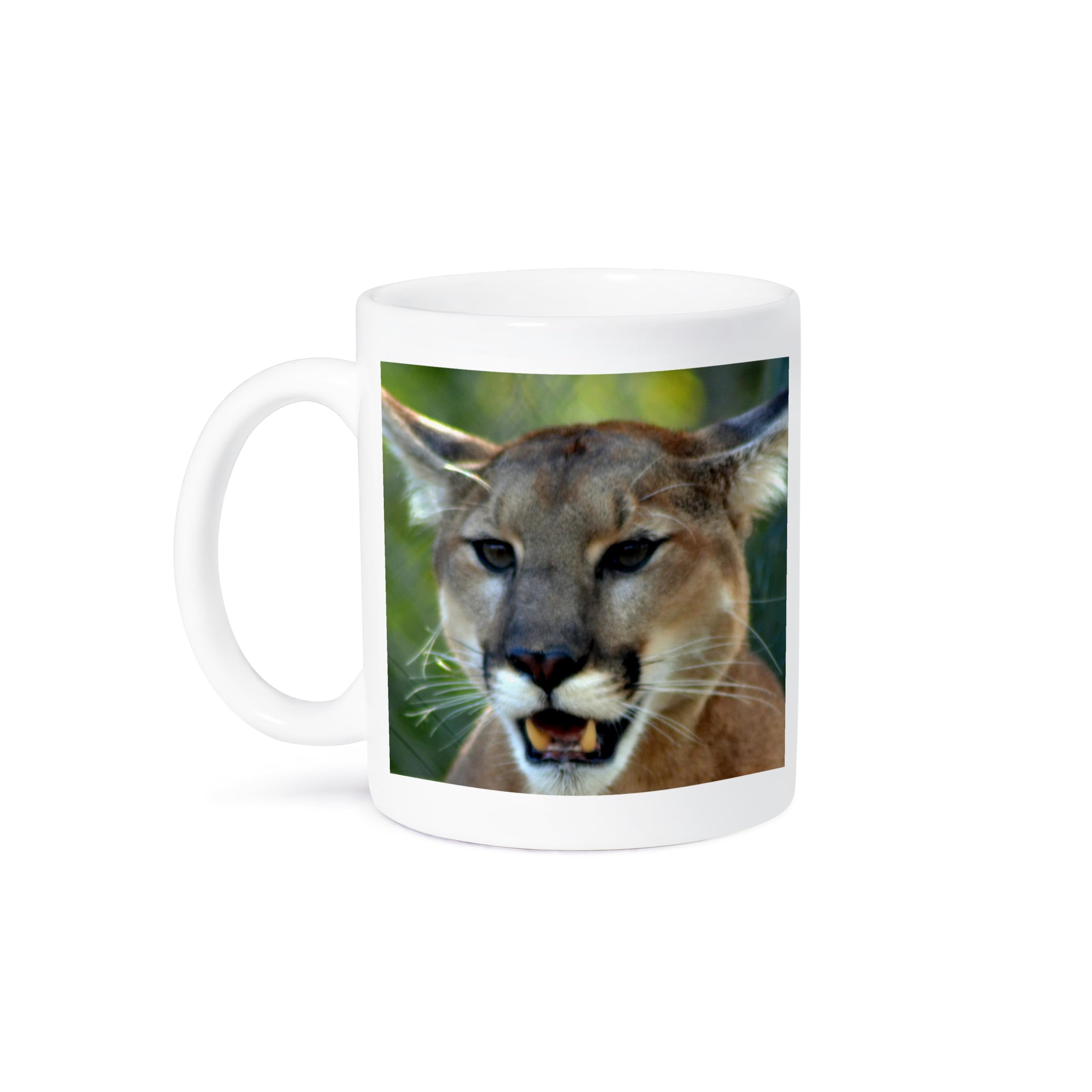 3D Printed Cougar Face Close-Up Design Coffee Mug - Perfect for Home, Office & Gifts - 11oz Ceramic Mug with Vibrant Colors (mug_127808_1)
