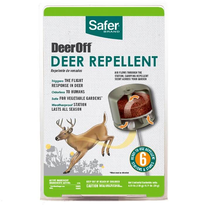Deer Off Waterproof Deer Repellent Stations - 6 Pack for Outdoor Garden Protection & Deer Control