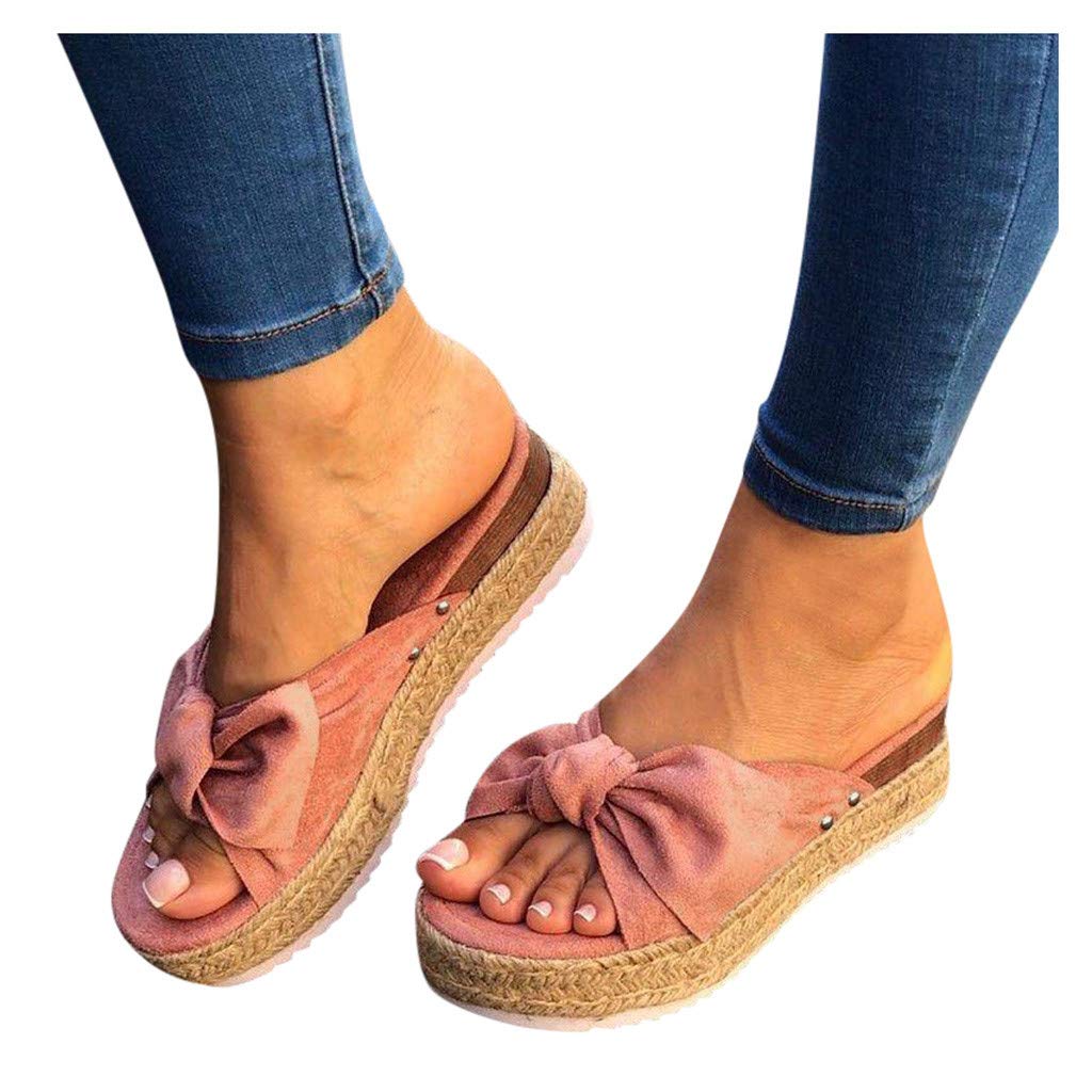 Gloneld Women's Flower Slip-On Platform Sandals - Comfortable Casual Beach Flip Flops for Summer, Poolside, Vacation & Outdoor Wear