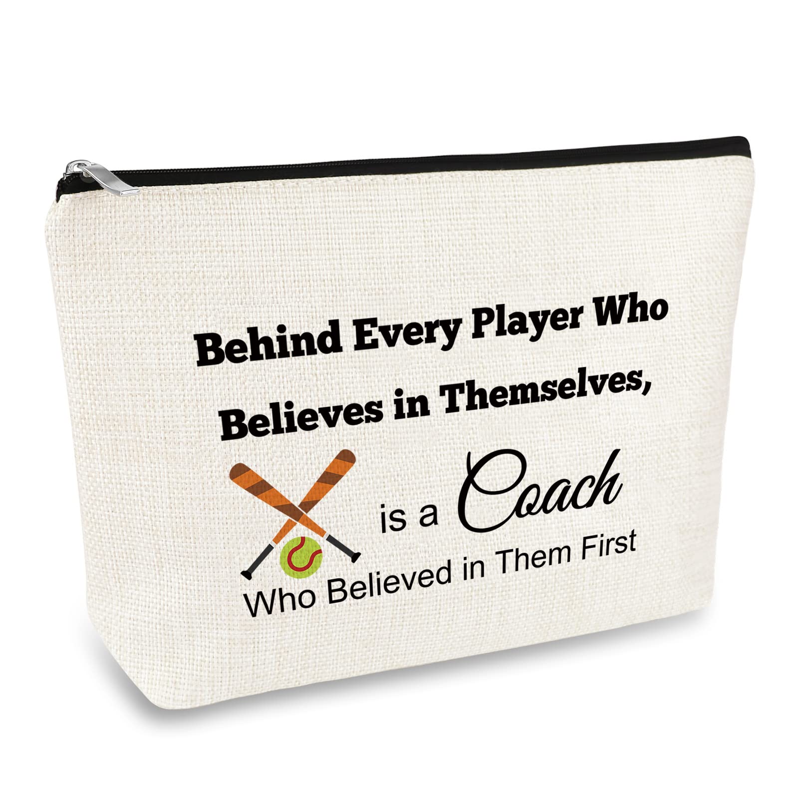 Softball Coach Mom Gifts - Baseball & Softball Coach Appreciation Thank You Present - Makeup Bag for Women - End of Season Gift for Baseball Teacher Mom - Birthday & Travel Zipper Toiletries Pouch - Perfect for Sports Team Gifts, Mom's Birthday & Travel Essentials