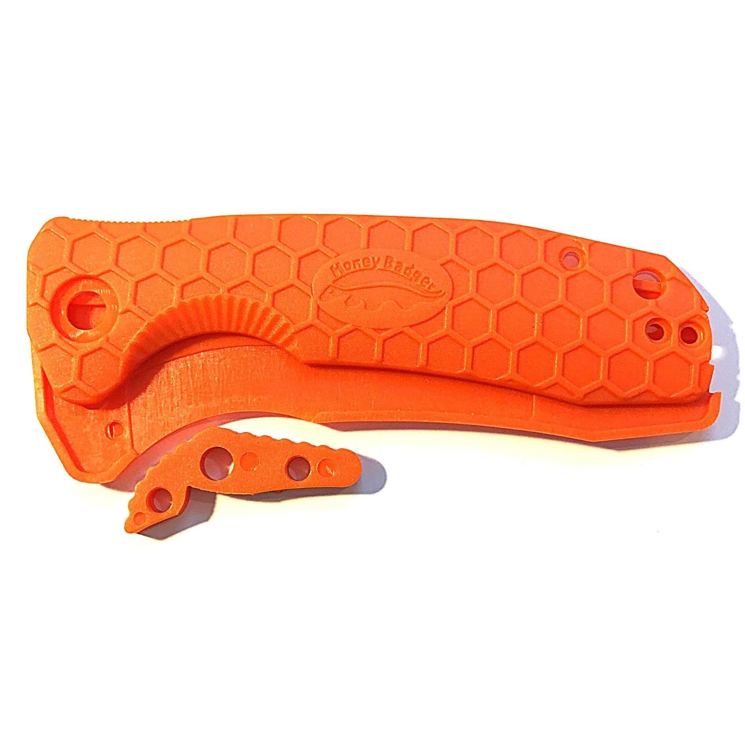 Honey Badger Orange Knife Handle Replacement Set - Nylon & Fiberglass Scales & Backspacer for Medium Honey Badger Knives | Durable Pocket Knife Grip Upgrade | Perfect for Outdoor, Camping & EDC Use