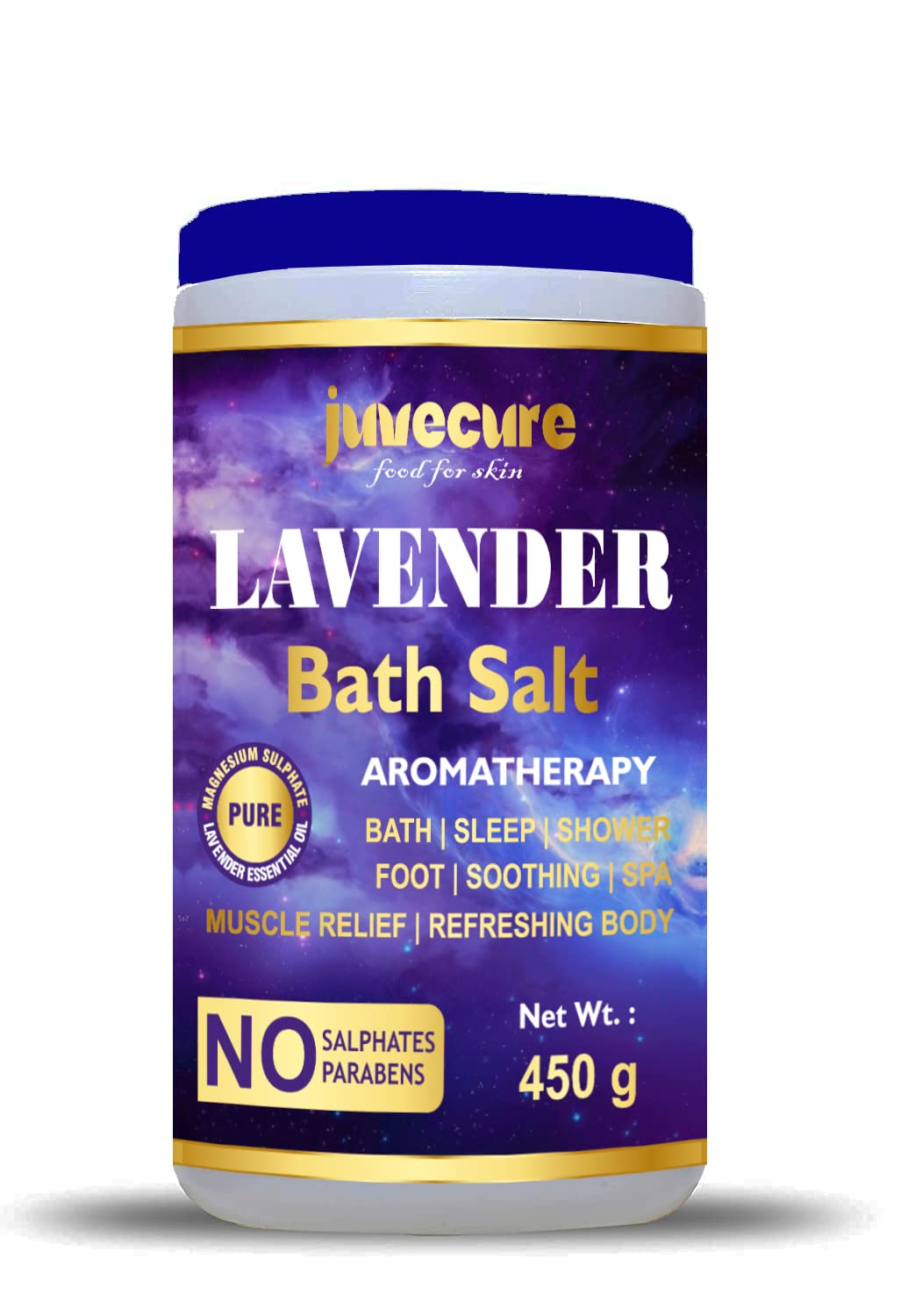 Juvecure Epsom Bath Salt for Muscle Relief & Pain Relief - 450g Magnesium Sulfate for Relaxing Bath, Foot Soak & Body Refreshment - Perfect for Post-Workout Recovery & Stress Relief