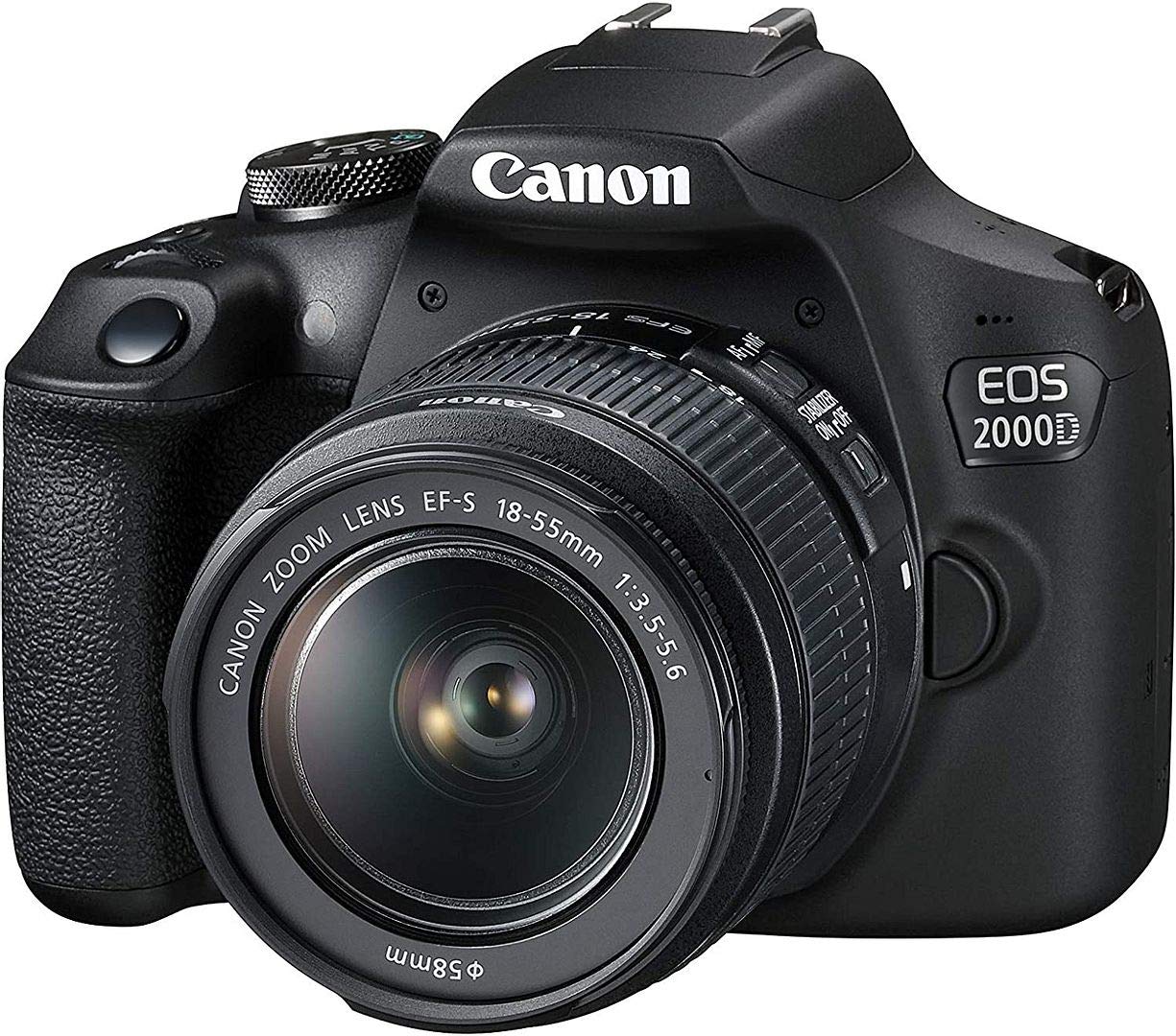 Canon EOS 2000D Rebel T7 DSLR Camera with 18-55mm Lens Kit - Includes 32GB SD Card, Tripod, Case & 3 Filters (Black) - Perfect for Beginners, Travel Photography & Vlogging