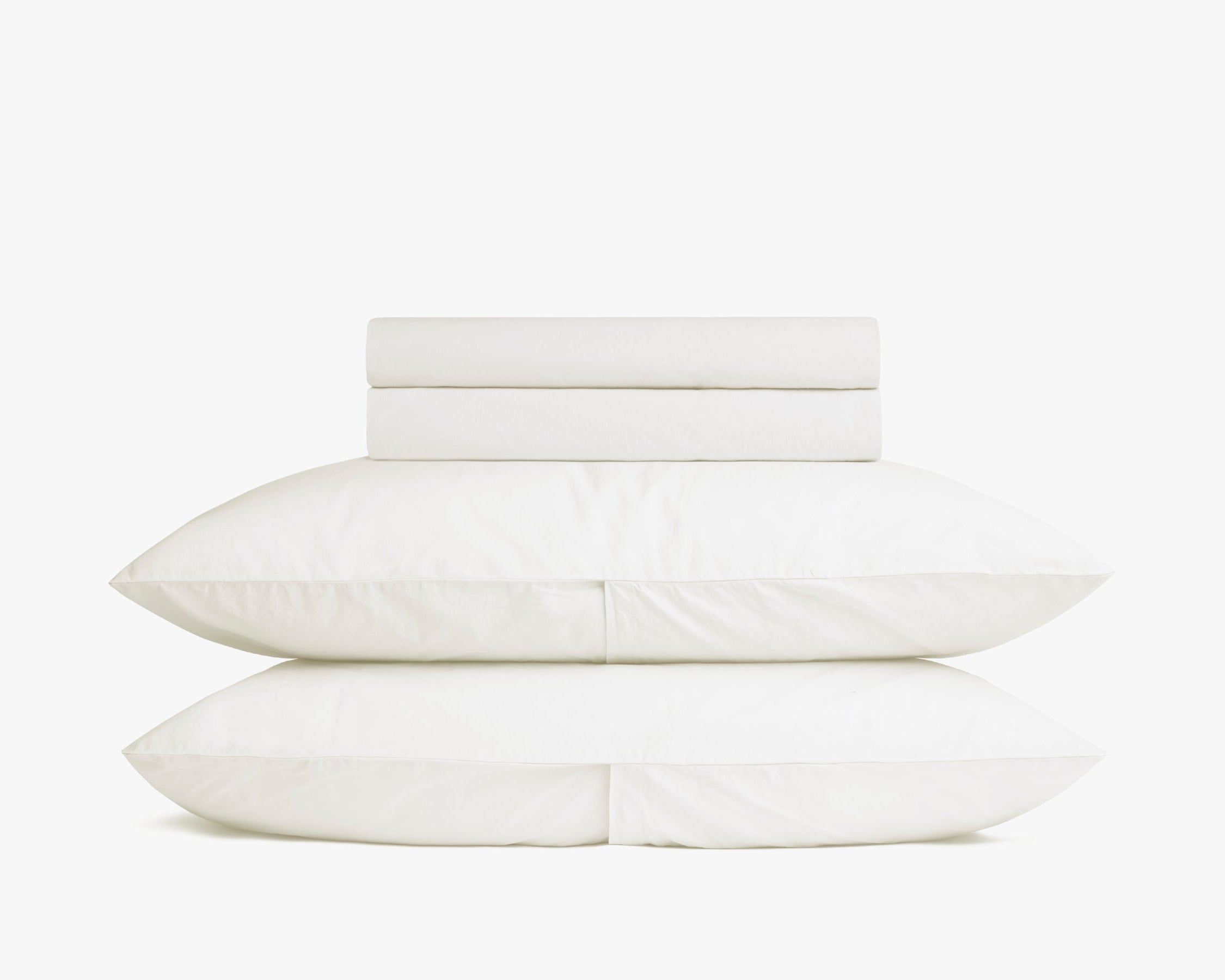 Premium 400 Thread Count Percale Sheet Set - Soft & Breathable Cotton Bed Sheets - Cream Color - King/Cal King Size - Ideal for Hot Sleepers & All-Season Comfort