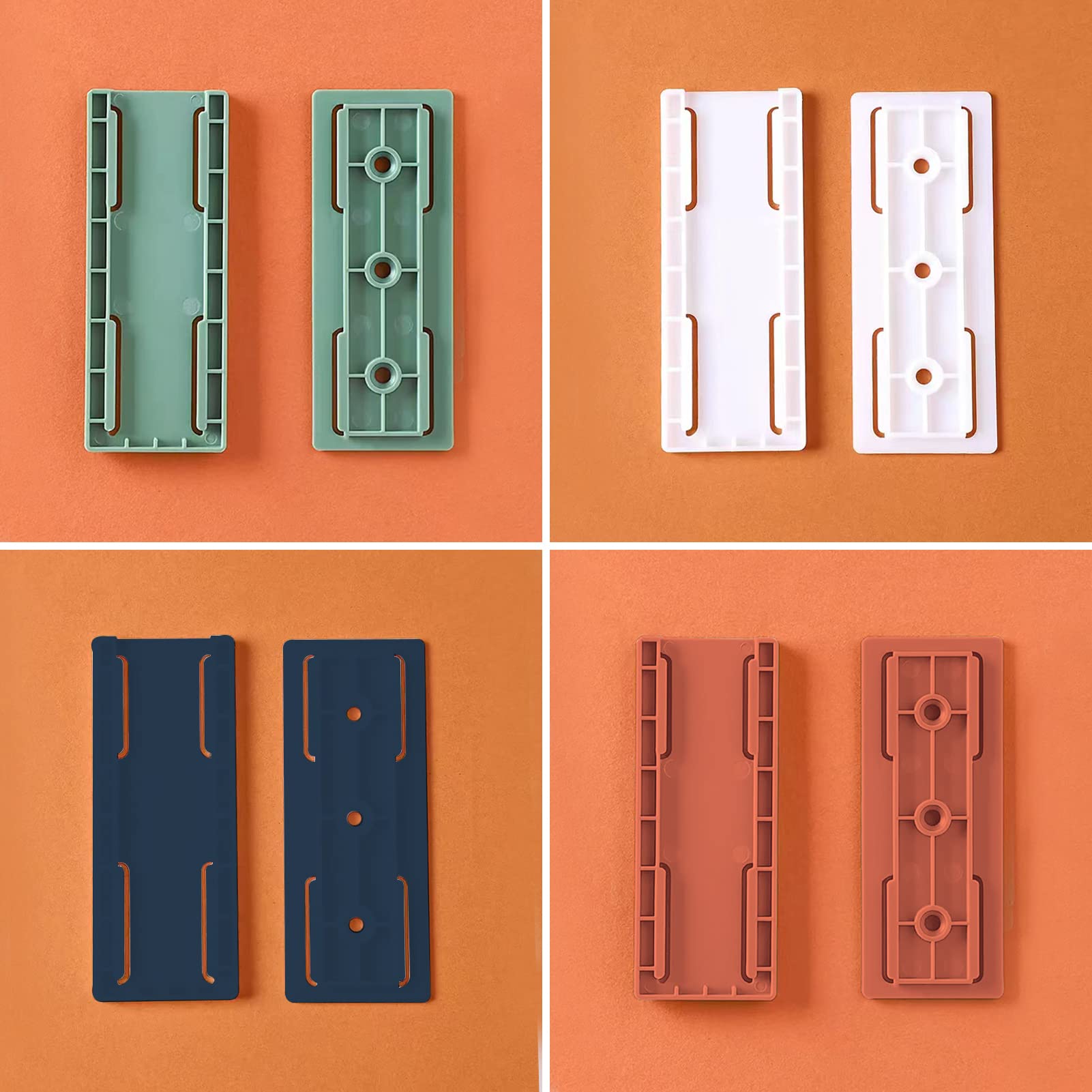 4PCS Self-Adhesive Power Socket Holder - No Drill Wall Mount & Desktop Plug Organizer Clips for Home, Kitchen, Office - Cable Management Solution for TVs, Computers, Appliances | Perfect for Organizing Wires Behind TV Stands, Under Desks, Kitchen Counter Spaces | Ideal for Home Office Setup, Entertainment Centers, and Small Appliance Organization