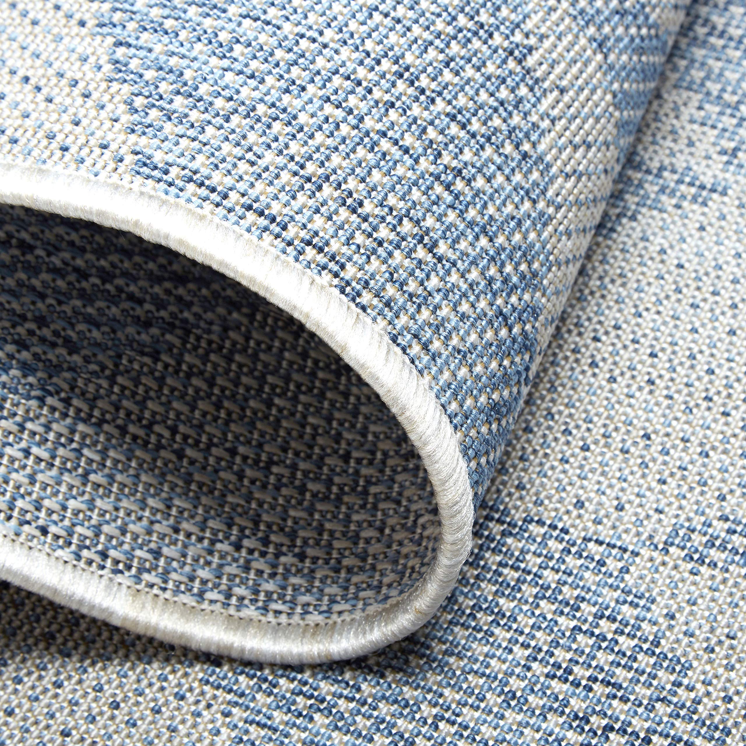 Nicole Miller New York Patio Country Calla Contemporary Herringbone Indoor/Outdoor Area Rug - Blue & Grey - 7'9