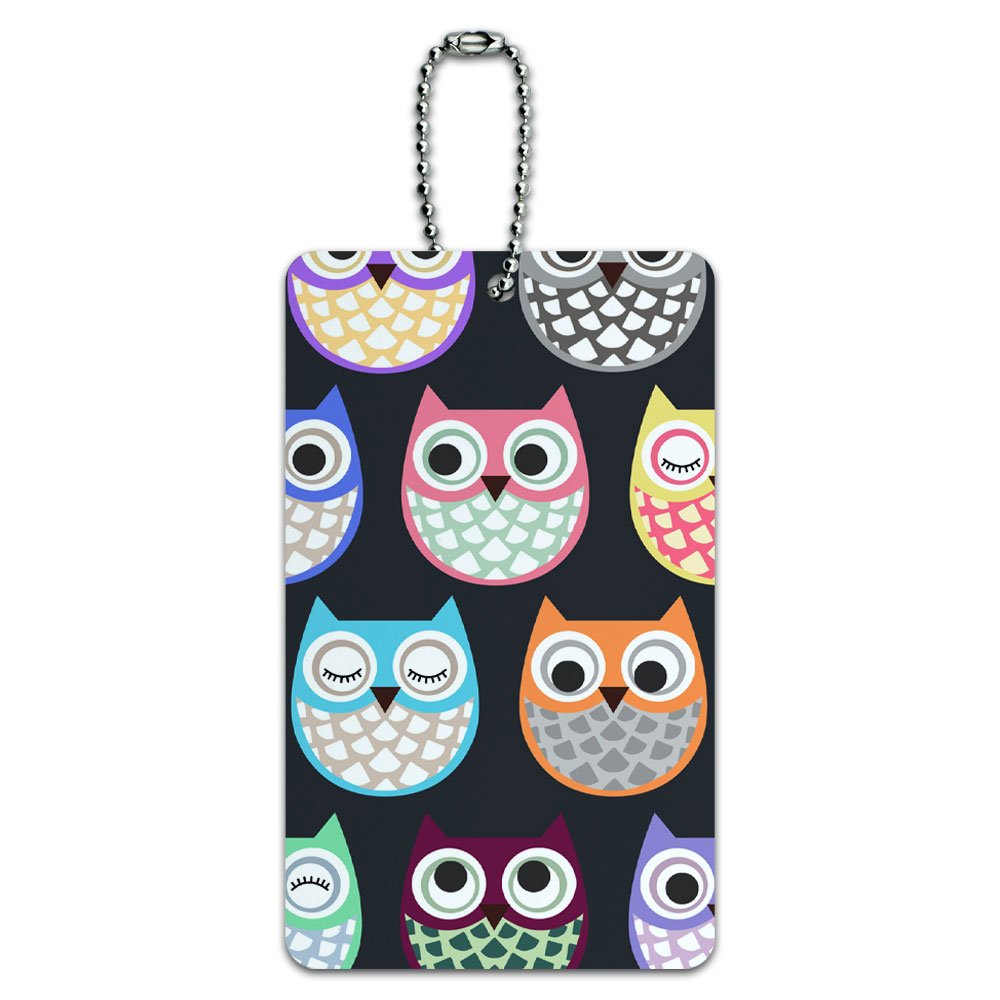 Stylish Owl Pattern ID Tag for Luggage & Suitcases - Waterproof Travel Accessory for Carry-On Bags - Perfect for Airports, Business Trips & Vacation Travel