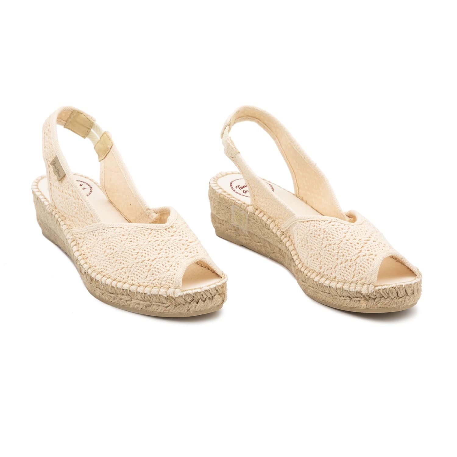 Eco-Friendly Jute Peep Toe Wedges in Ecru - Blanca AD Summer Sandals for Beach, Vacation & Casual Outfits