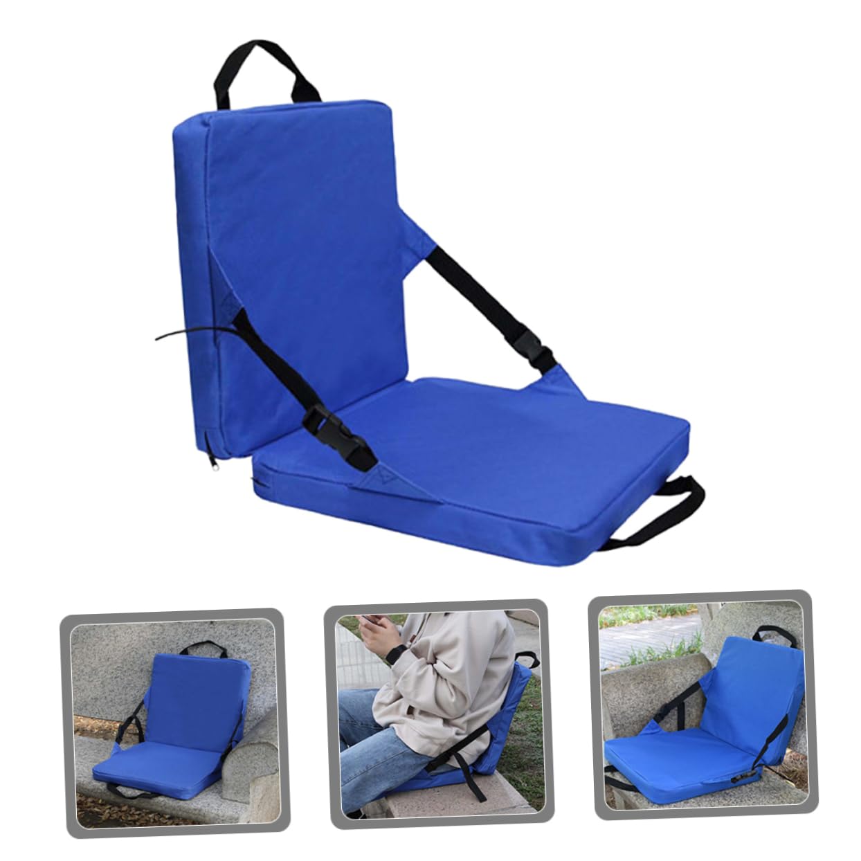 BIUDECO Ergonomic Bench Cushion - Comfortable Outdoor Seat Pad with Padded Backrest - Perfect for Camping, Beach, Stadium, Picnics, and Outdoor Leisure Activities - Supports Back for Long Sitting Comfort