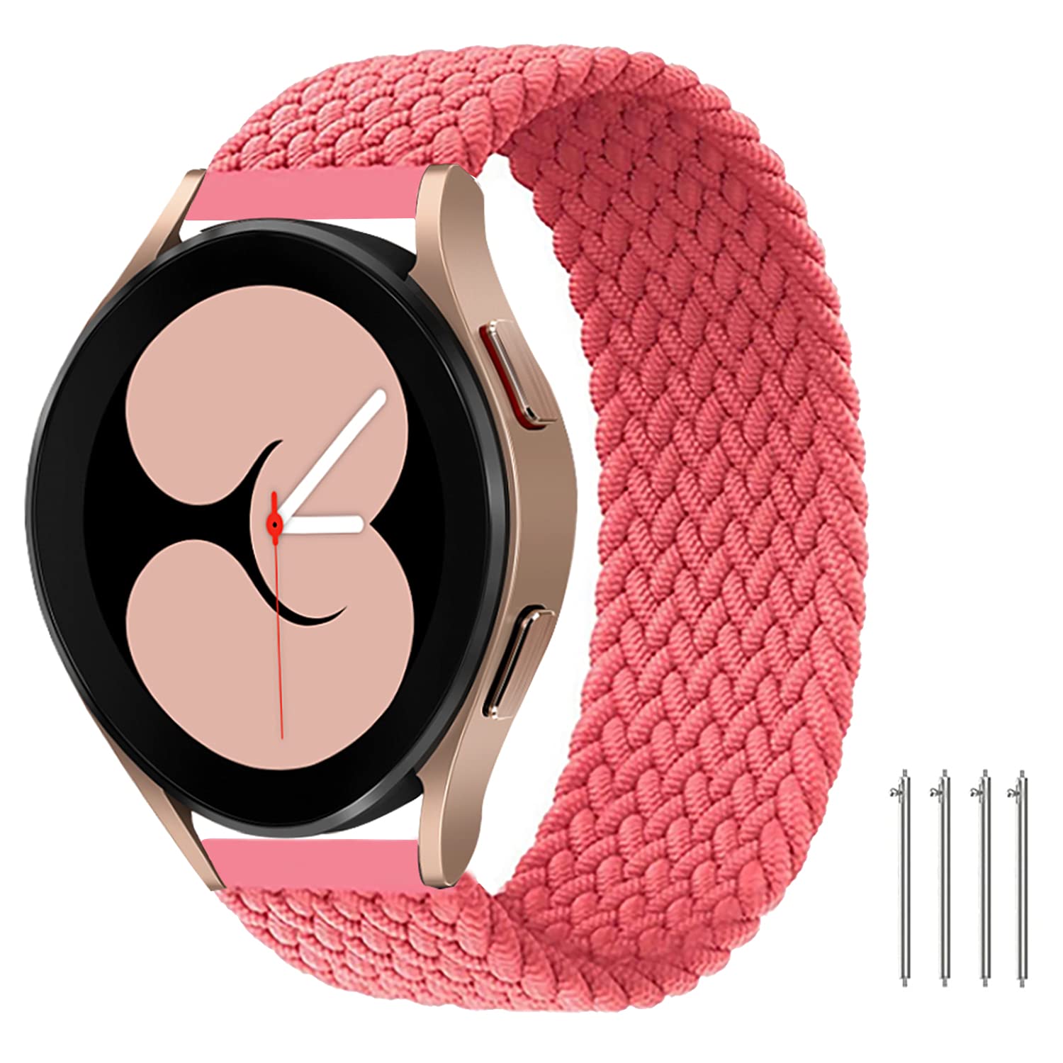 Minggo Solo Loop Braided Strap Compatible with Samsung Galaxy Watch 6/5/4/Active 2/3 (40mm 41mm 44mm 45mm) - Elastic Woven Watch Band for Men Women - Perfect for Workouts, Running & Daily Wear