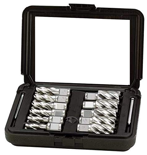 11-Piece High Speed Steel Annular Cutter Set - Uncoated Bright Finish for Metalworking, Woodworking & DIY Projects