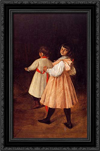 William Merritt Chase 16x24 Black Ornate Wood Framed Canvas Art - Elegant Wall Decor for Living Room, Bedroom & Office | At Play Painting Reproduction