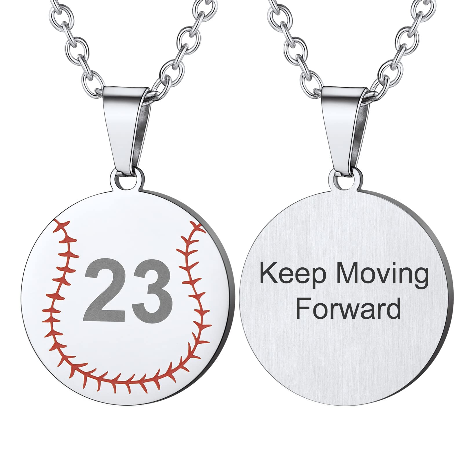 PROSTEEL Baseball Necklace for Men & Teen Boys - Stainless Steel Softball Pendant Chain with Adjustable 22