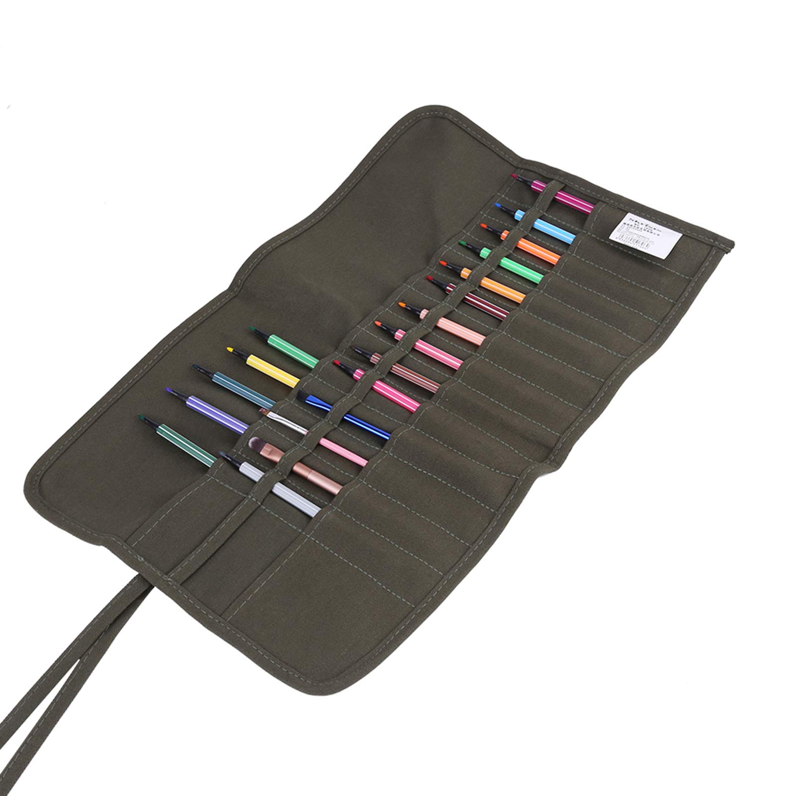 Tyenaza 30 Hole Roll Up Canvas Paint Brush Bag - Large Artist Brush Organizer for Watercolor, Oil & Acrylic Painting - Perfect for Travel, Studio & Outdoor Art Projects