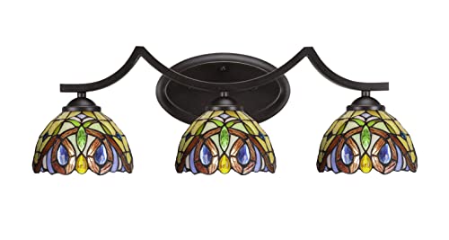 Zilo 3-Light Bathroom Vanity Light Fixture in Dark Granite - Modern LED Mirror Lighting for Bathroom, Bedroom, and Dressing Room (Model 553-DG-9445)
