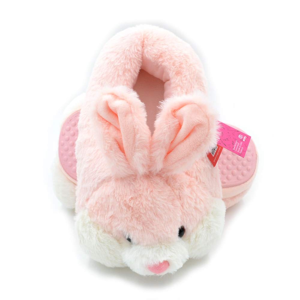 XHBYG Cute Pink Rabbit Plush Slippers - Warm Velvet Winter House Shoes for Women & Girls - Soft Indoor Slippers with Animal Design (Bunny/Hamster/Cat) - Perfect for Cozy Home, Lounge Wear & Gift Giving