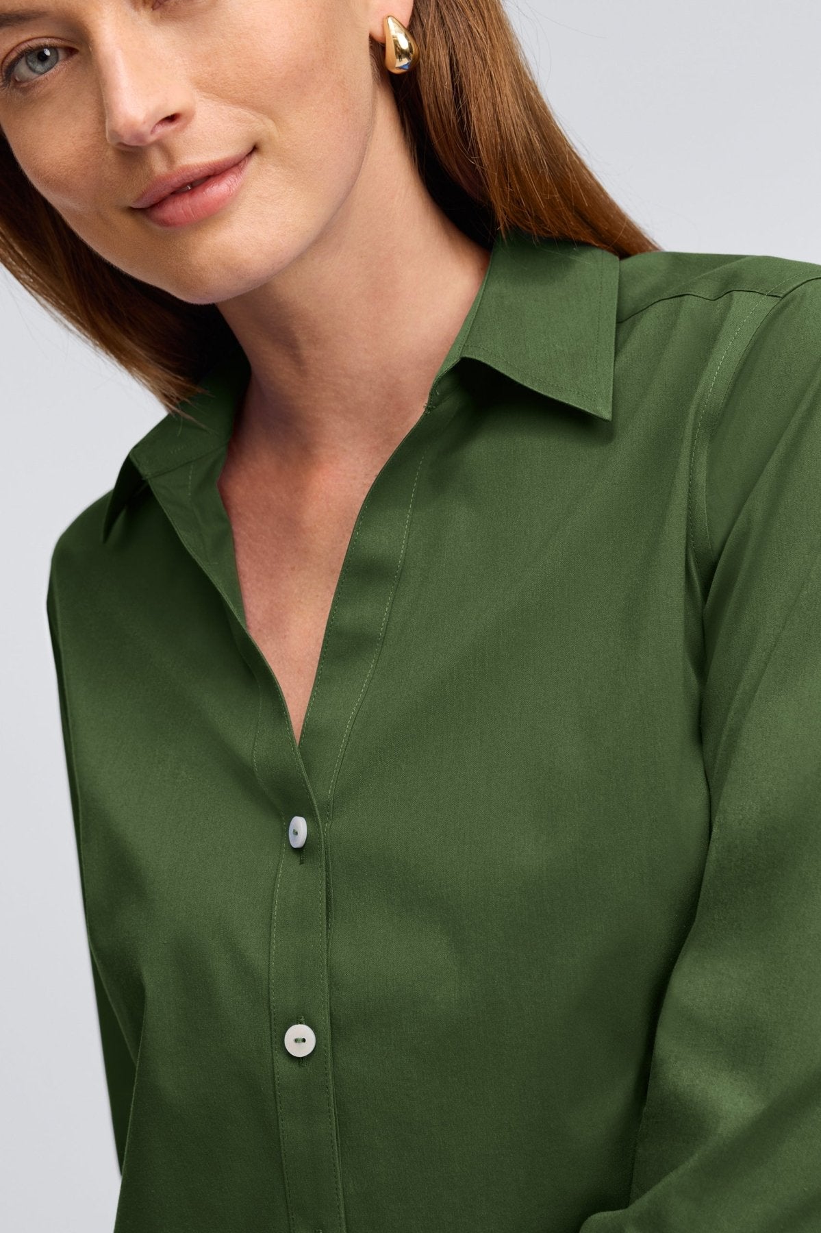 Mary No Iron Stretch 3/4 Sleeve Shirt - Wrinkle-Free Comfort Blouse for Women - Perfect for Office, Travel & Casual Wear