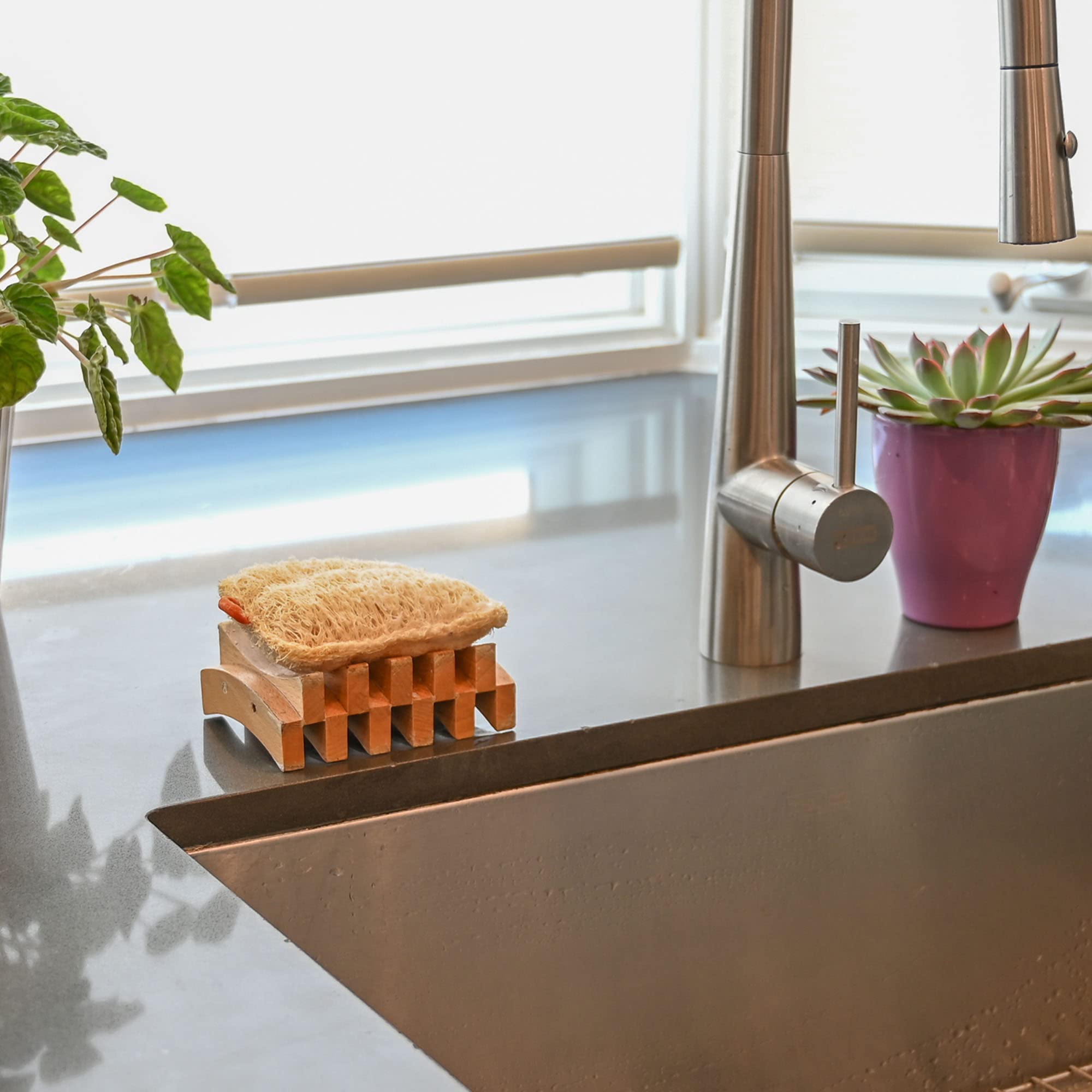 Eco-Friendly Natural Loofah Kitchen Sponge 3-Pack - Biodegradable & Compostable Plant-Based Dish Sponges for Sustainable Cleaning - Perfect for Washing Dishes, Pots & Pans in an Eco-Conscious Home