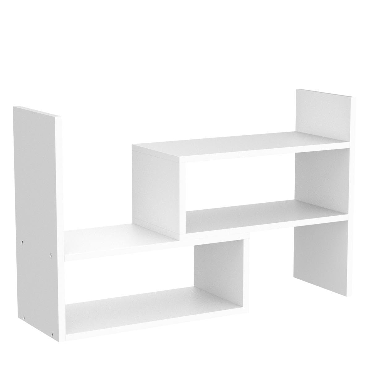 Expandable Wooden Desktop Bookshelf - Adjustable Office Organizer & Storage Rack for Books, Files, and Decor | Perfect for Home Office, Study Room, and Workspace Organization