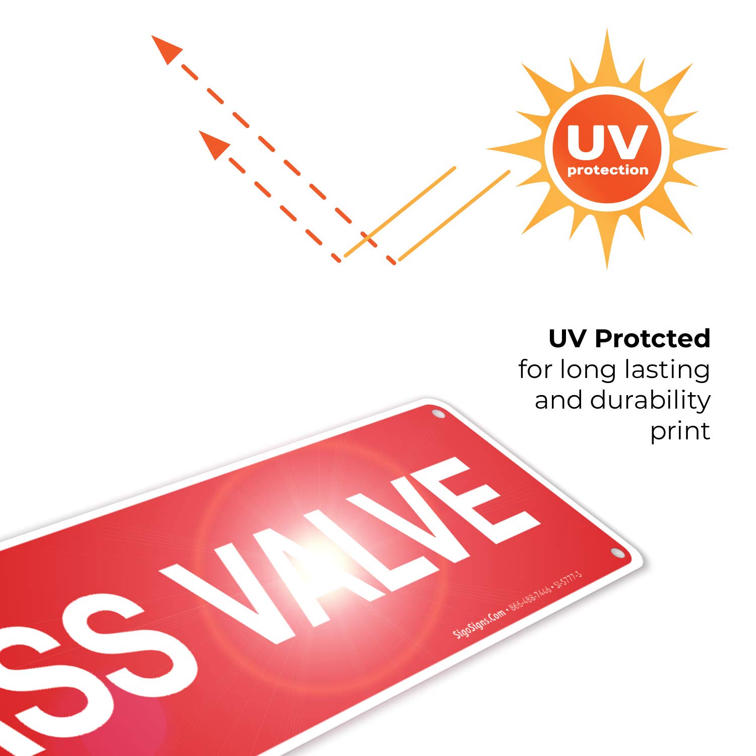 Fire Safety Bypass Valve Sign - 3x12 Inches Rust-Free .040 Aluminum, Fade Resistant for Indoor/Outdoor Use - Made in USA - Ideal for Fire Stations, Industrial Facilities & Emergency Exits - Perfect for Workplace Safety Compliance and Emergency Preparedness