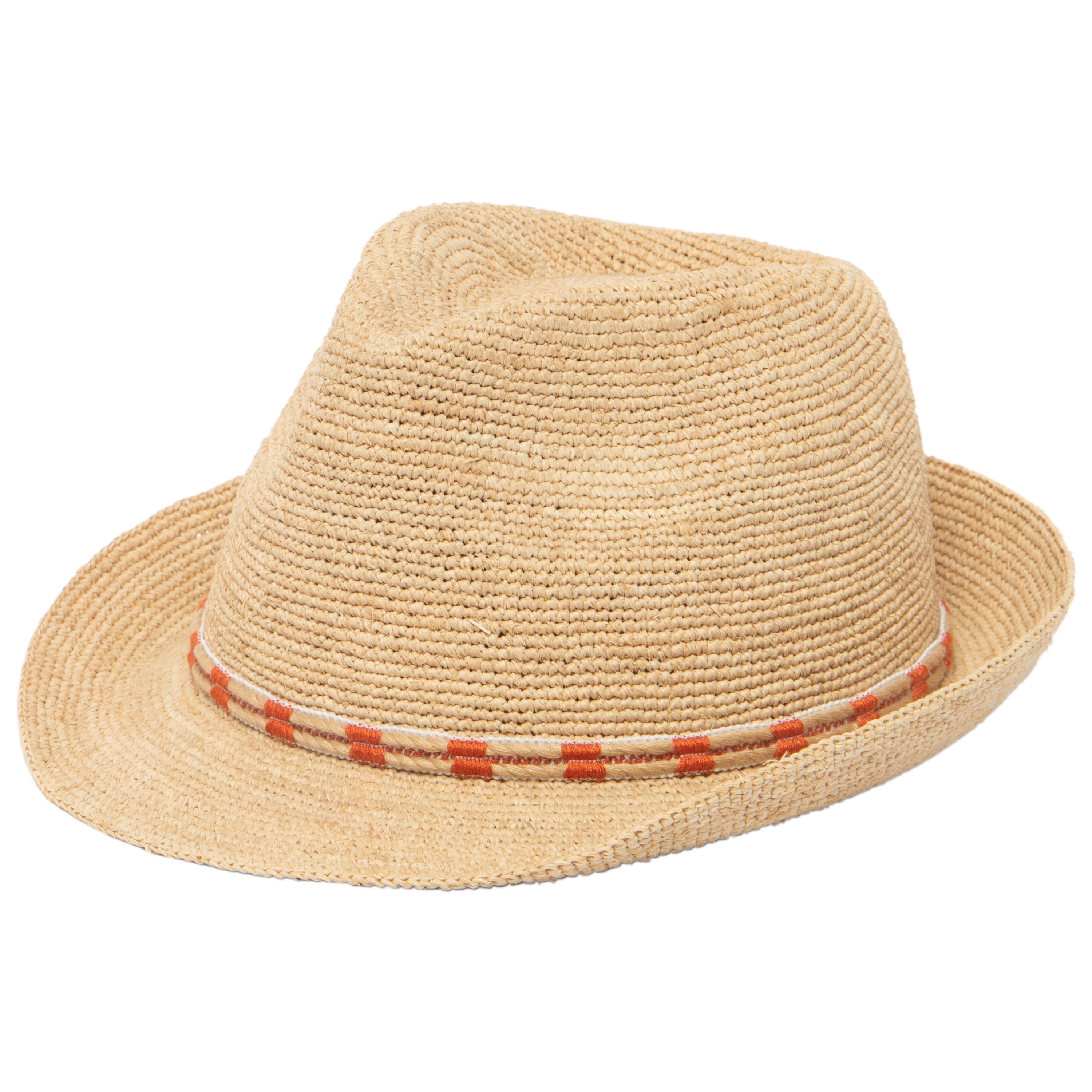 Stylish Men's Crochet Raffia Stingy Brim Fedora Hat - Summer Beach Hat for Outdoor Activities, Vacations & Fashion Accessories