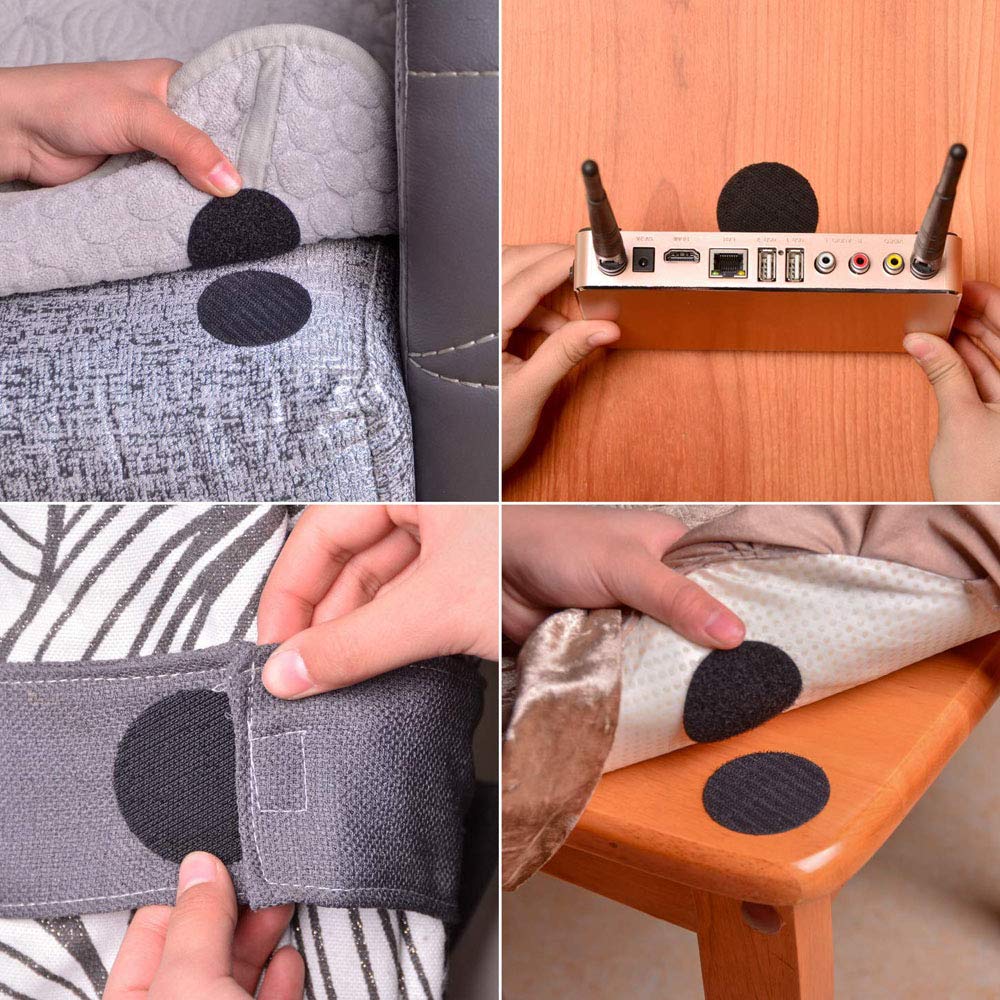 12 Pack 2.5 Inch Heavy Duty Self Adhesive Hook and Loop Tape - Industrial Strength Nylon Fasteners with Strong Hold - Sticky Back Round Dots for Wall Mounting, Home, Office & School Organization - Perfect for Hanging Pictures, Keys, Tools & Decor