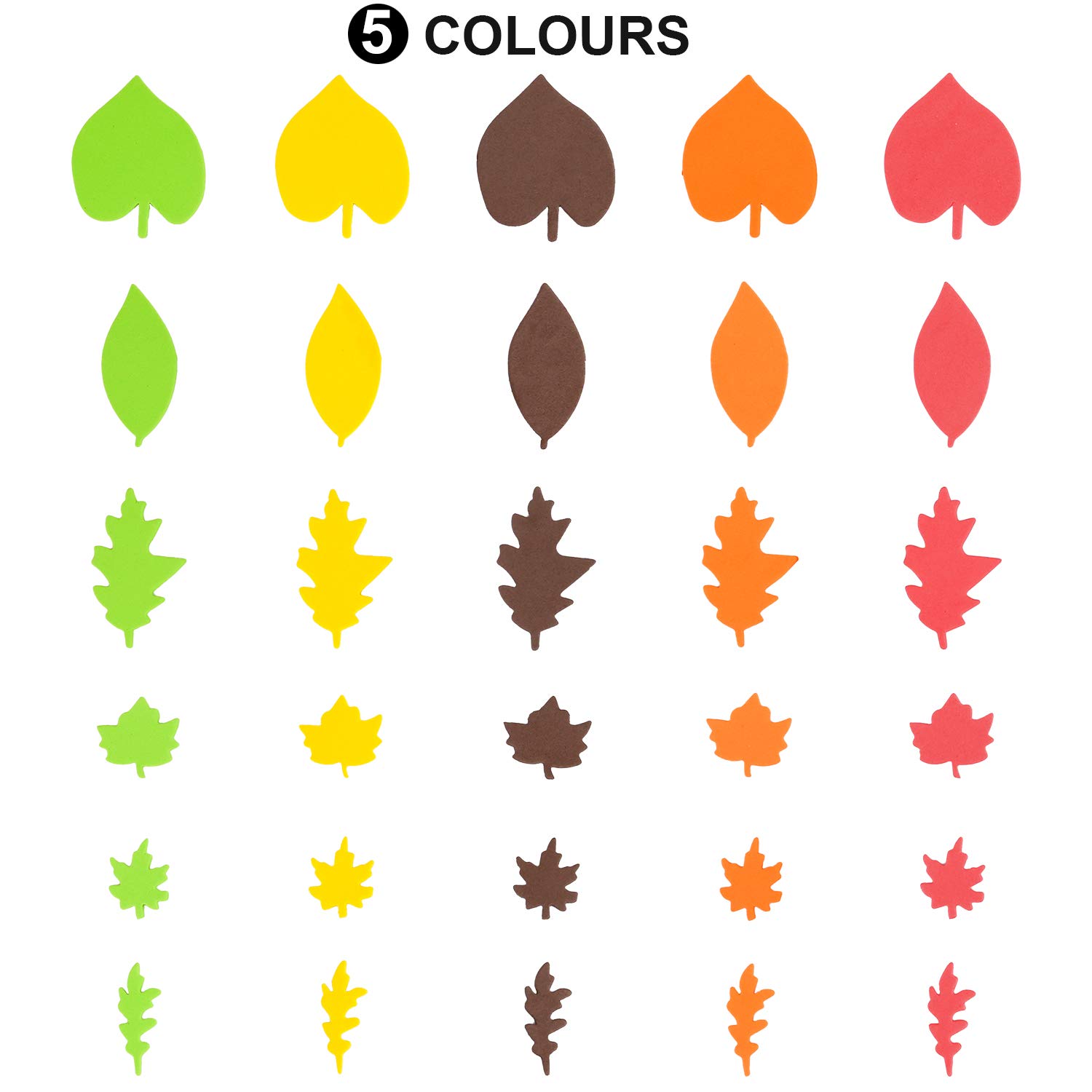 Konsait Bulk 540pcs Thanksgiving Foam Stickers - Fall Leaf, Maple Leaf Adhesive Stickers for DIY Crafts, Scrapbooking, Autumn Party Decorations | Perfect for Thanksgiving Decor, School Projects & Seasonal Home Decor