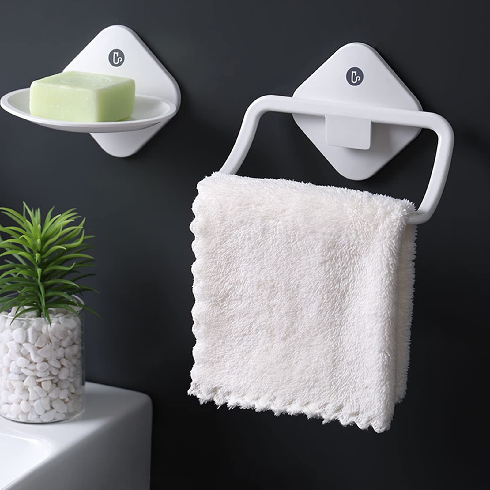 Wall-Mounted Bathroom Hook Rod - No Drill Shelf for Small Storage
