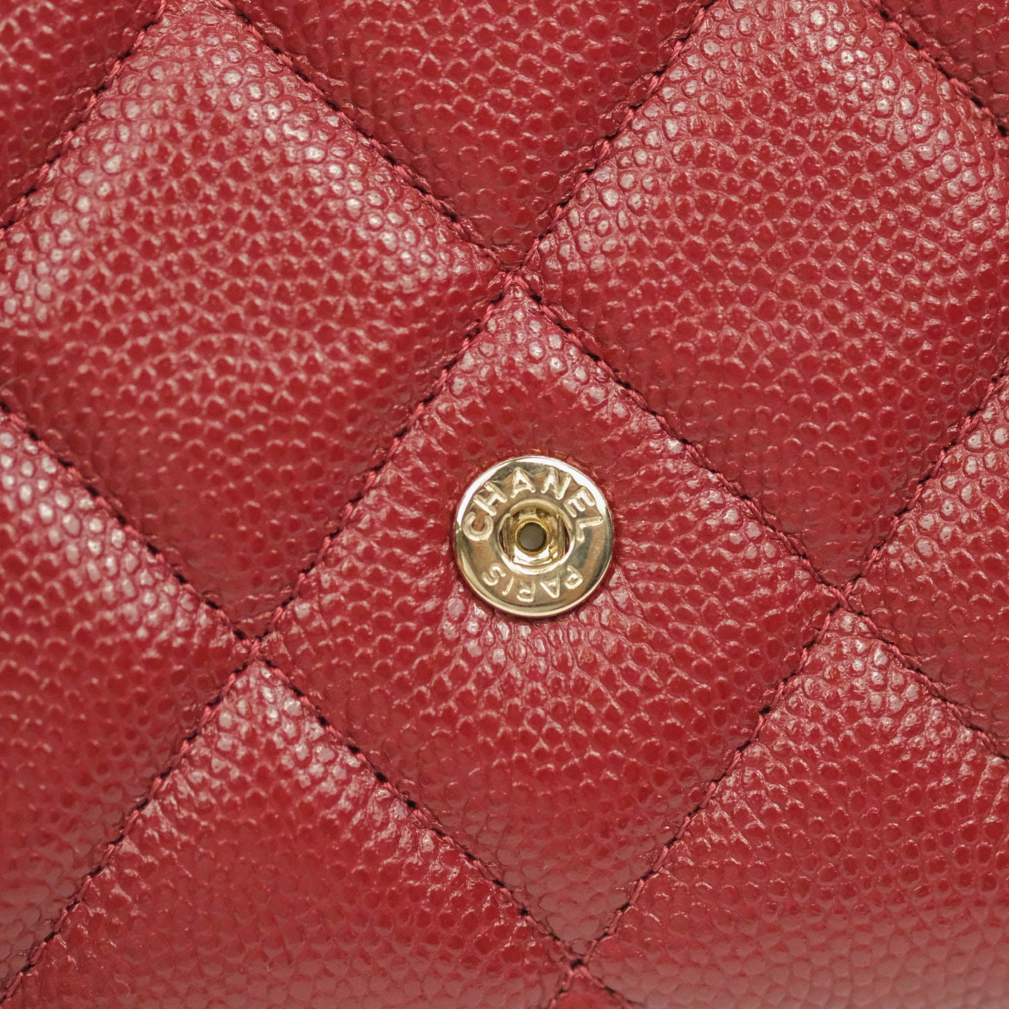 Chanel Caviar Quilted Long Flap Wallet in Burgundy with Gold Hardware - Luxury Leather Wallet for Women, Perfect for Everyday Use and Special Occasions