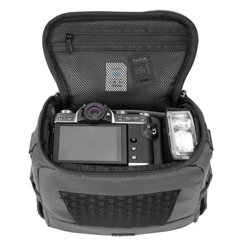 VEO 15M Gray Camera Shoulder Bag - Durable DSLR/SLR Camera Case with Adjustable Strap for Photographers, Travel & Outdoor Shooting