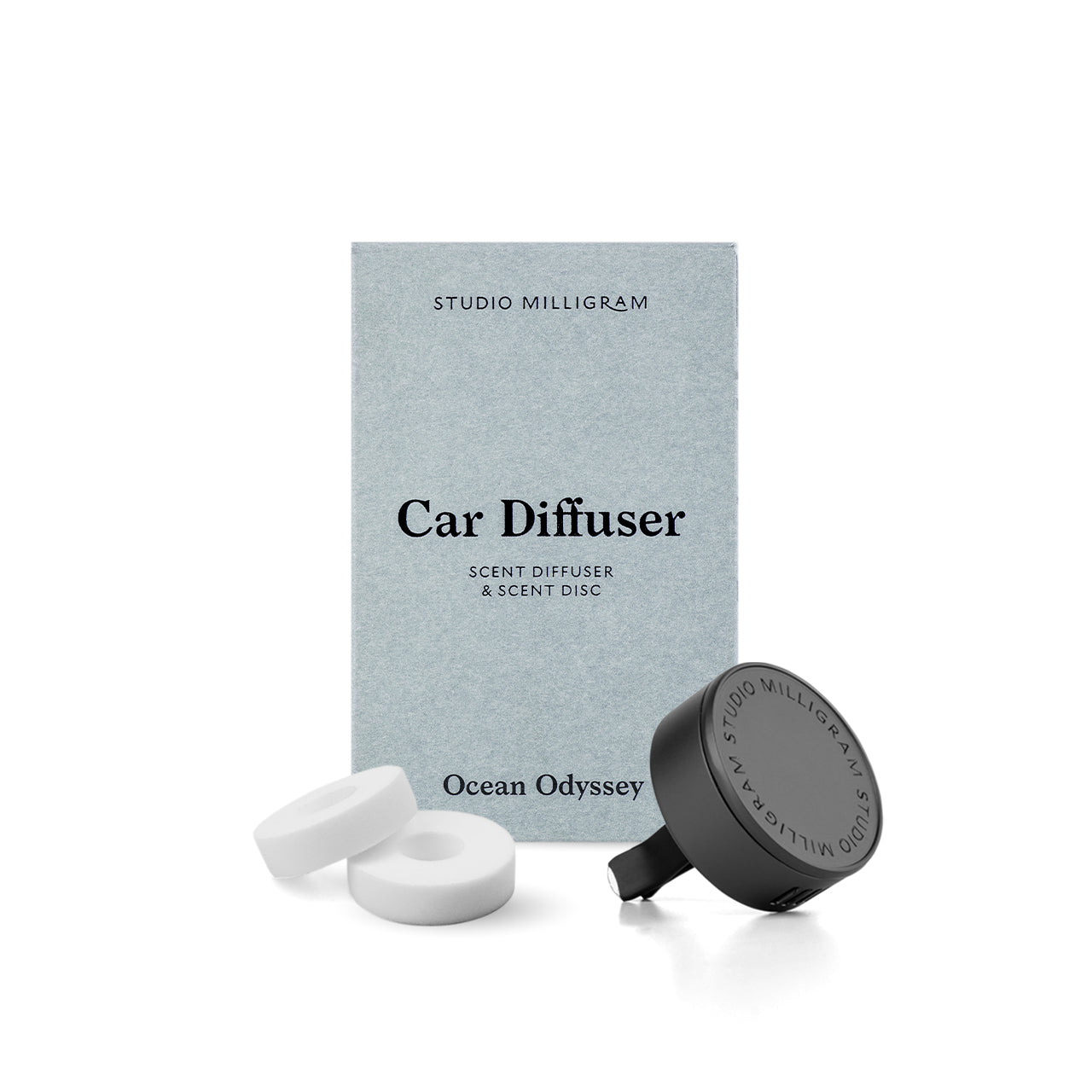 Premium Studio Milligram Car Diffuser - Aromatherapy Essential Oil Diffuser for Cars, Home & Office | Portable USB-Powered Air Freshener for Relaxation & Stress Relief