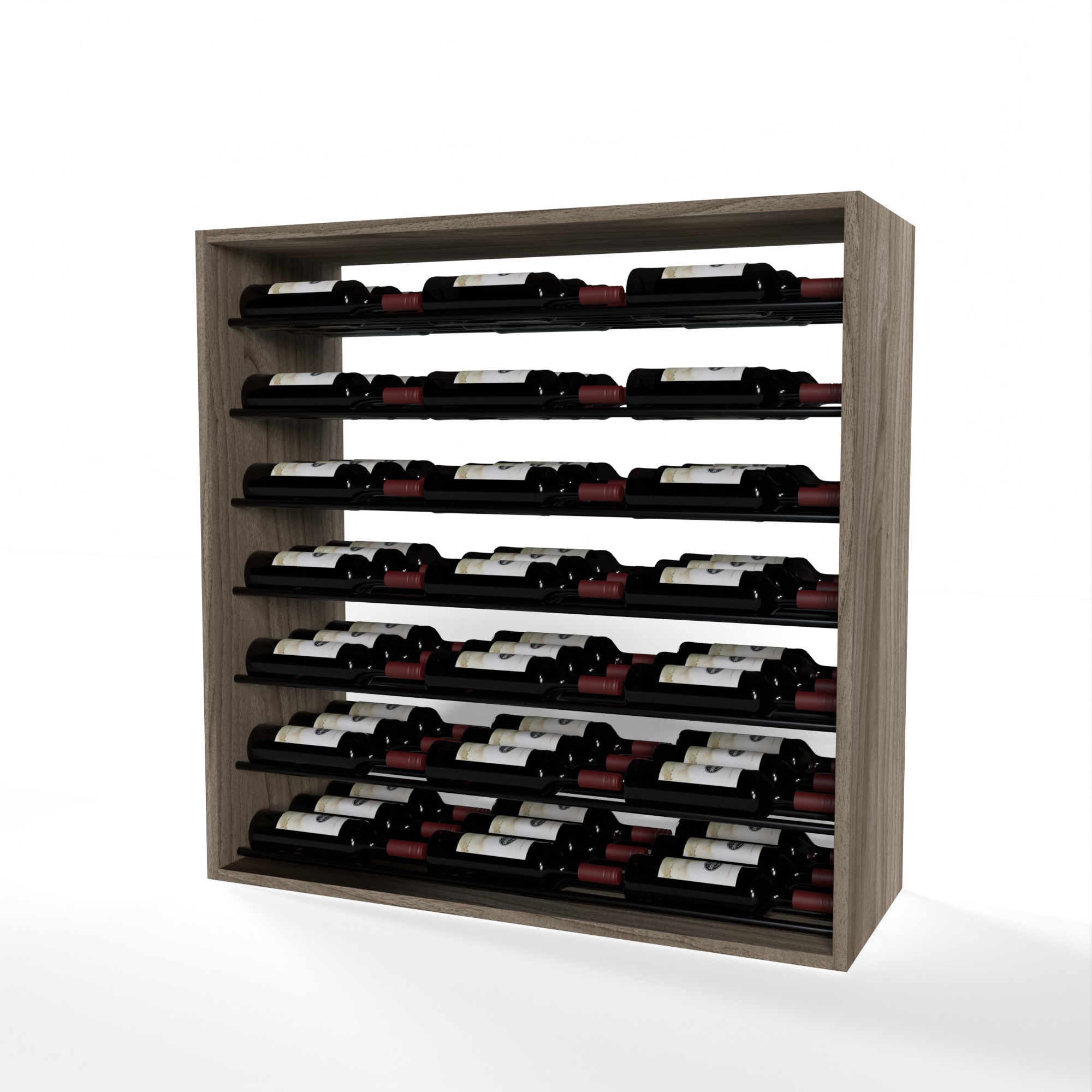 Premium GrandCellar™ 8-Column Full Depth Horizontal Wine Rack - 36 Black Metal Rods for Elegant Wine Storage & Display | Perfect for Home Bars, Restaurants & Wine Cellars