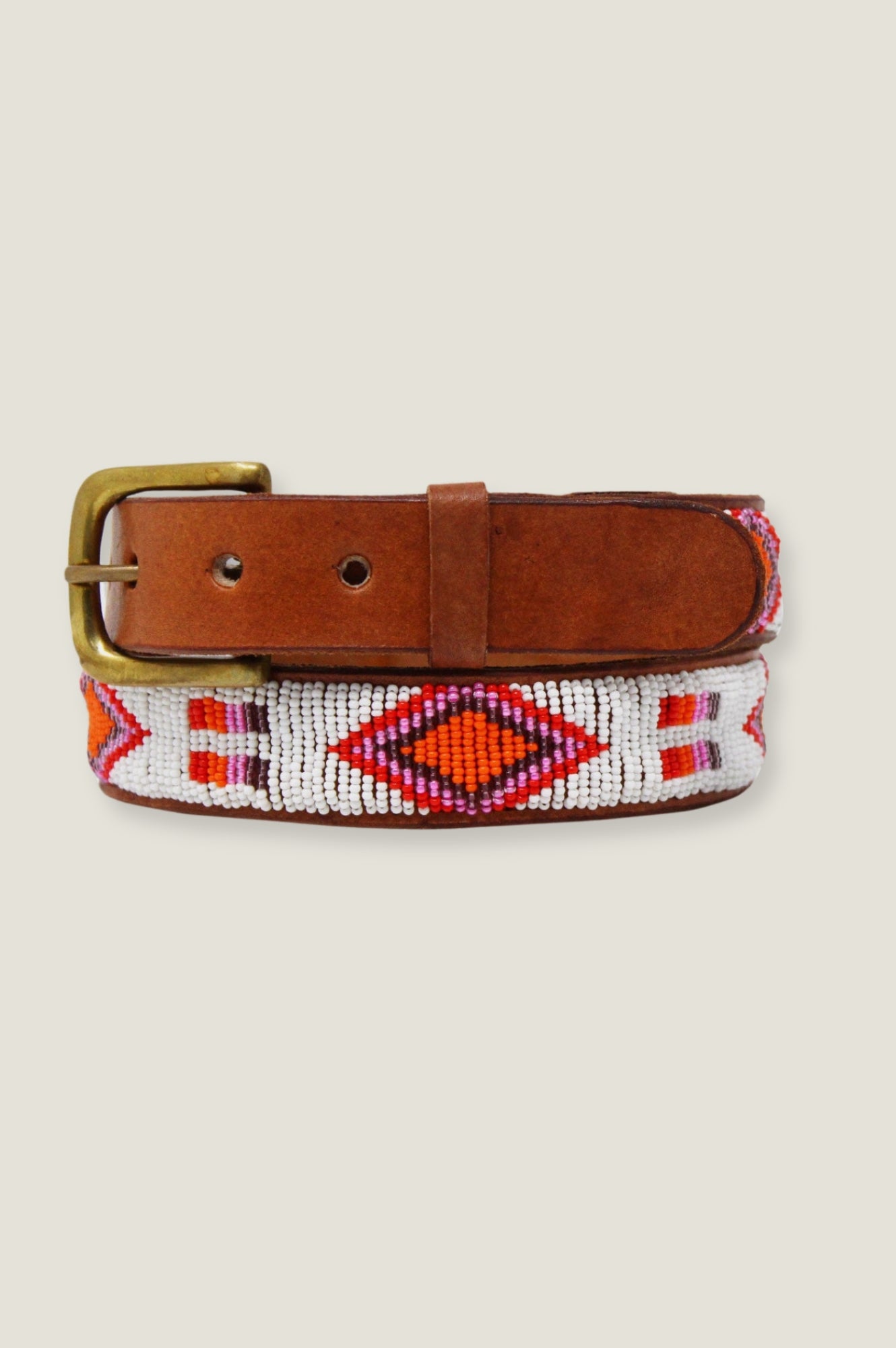 Premium Genuine Leather Belt with Diamond & Square Buckle - White & Pink for Women - Perfect for Casual, Office & Special Occasions