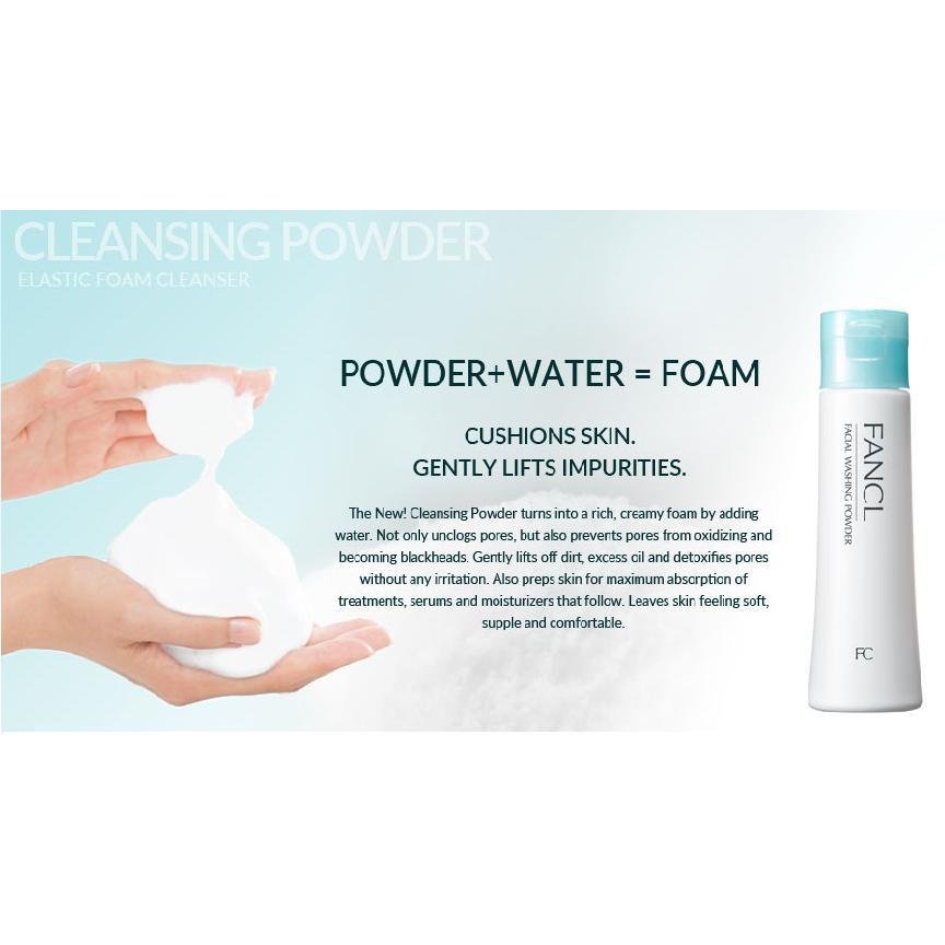 FANCL Facial Cleansing Powder 50g - Gentle Exfoliating Face Wash for Sensitive Skin - Perfect for Daily Skincare & Travel