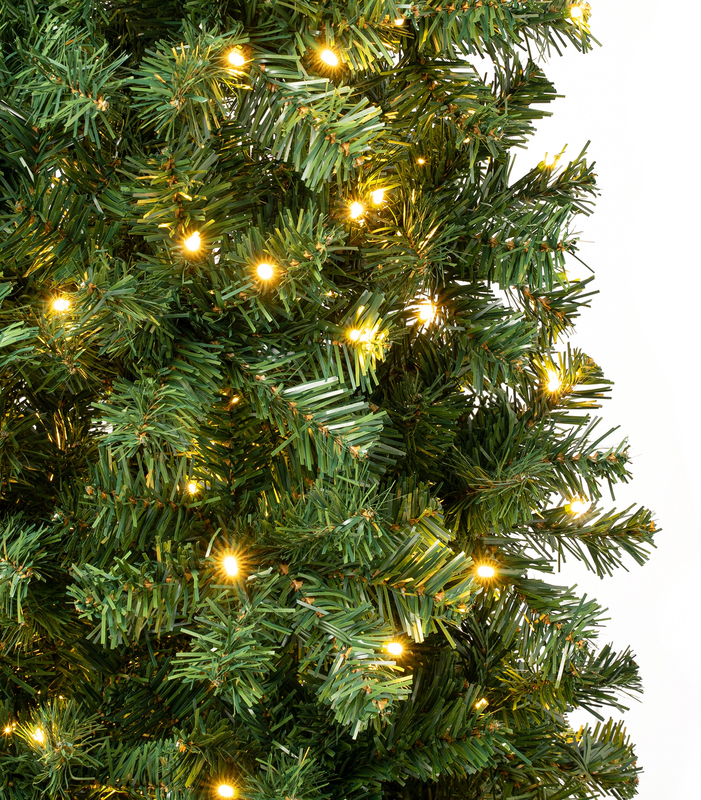 6 ft. Pre-Lit Linden Spruce Slim Artificial Christmas Tree with 500 Warm White LED Lights – Perfect for Small Spaces, Apartments, and Holiday Decorations