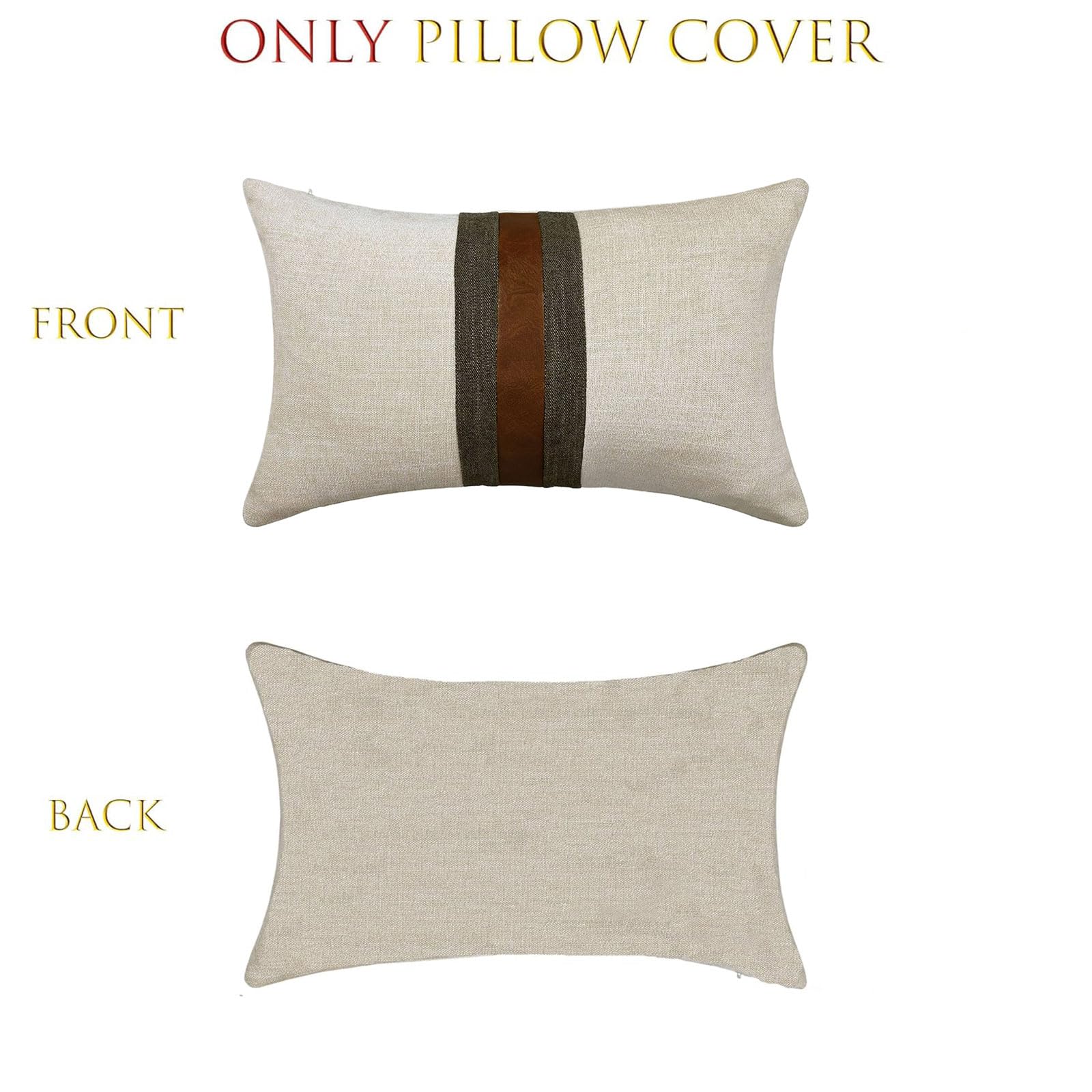 BOYSUM 16x16 Inch Faux Leather Throw Pillow Covers - Farmhouse Decorative Accent Pillows for Couch, Sofa, Bed - Modern Home Decor (Gray) - Perfect for Living Room, Patio & Outdoor Furniture