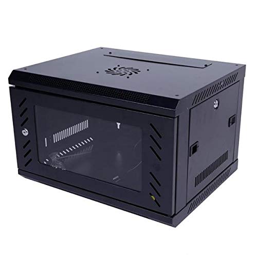 6U Heavy Duty Network Server Rack Cabinet with Cooling Fan - Black | Ideal for Data Centers, Server Rooms & Home Office Networking