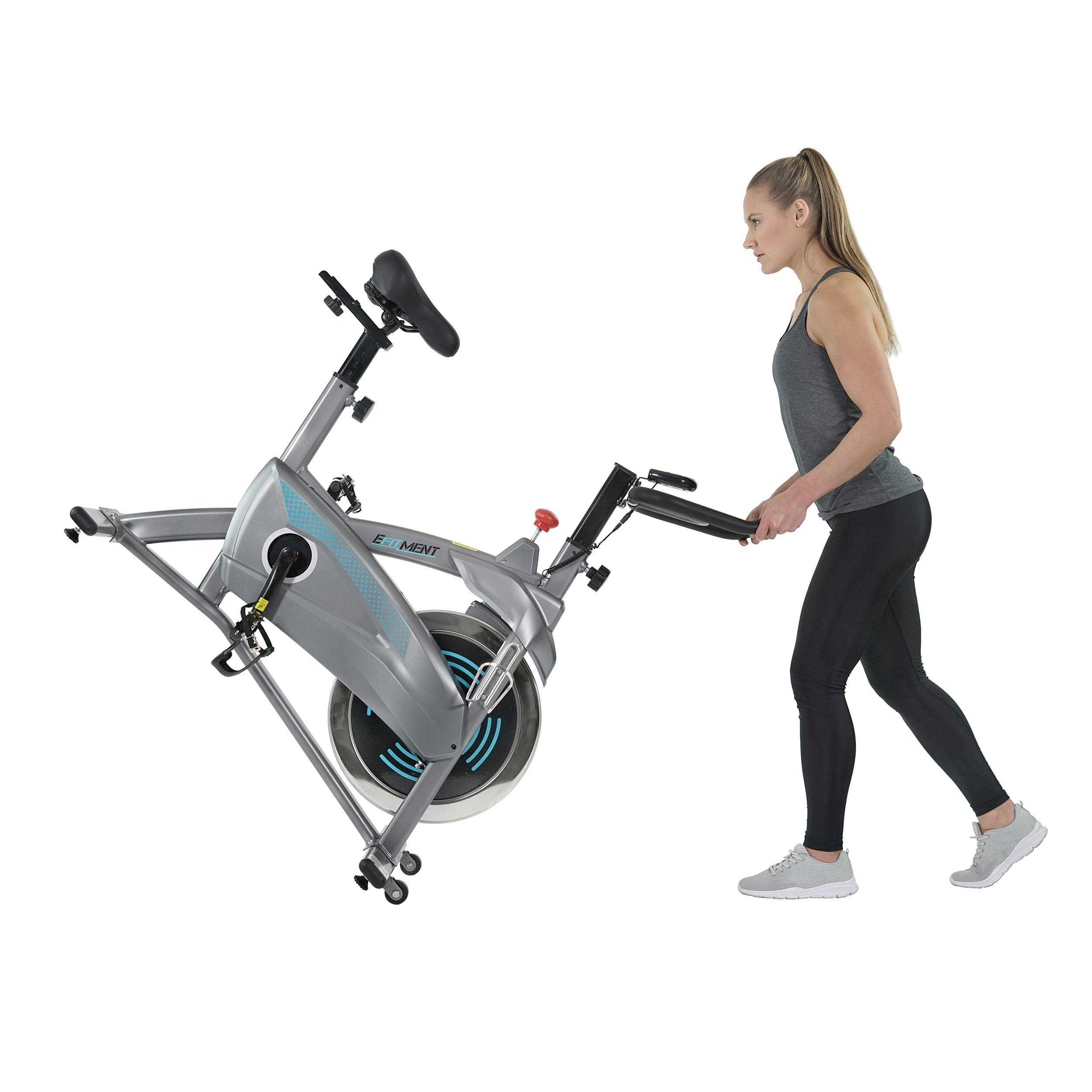 EFITMENT Magnetic Resistance Indoor Cycling Bike - Belt Drive Stationary Exercise Bike with Digital Monitor, Heart Rate Pulse Grips, iPad Tablet Holder & Chrome Flywheel - Perfect for Home Gym, Cardio Workouts & Spin Classes