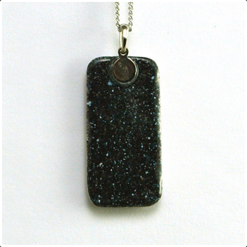 Yusen Shippo Pendant Necklace - Japanese Enamel Polka Dot Rectangle Jewelry for Women, Elegant Gift for Birthday & Anniversary, Perfect for Office Wear & Special Occasions