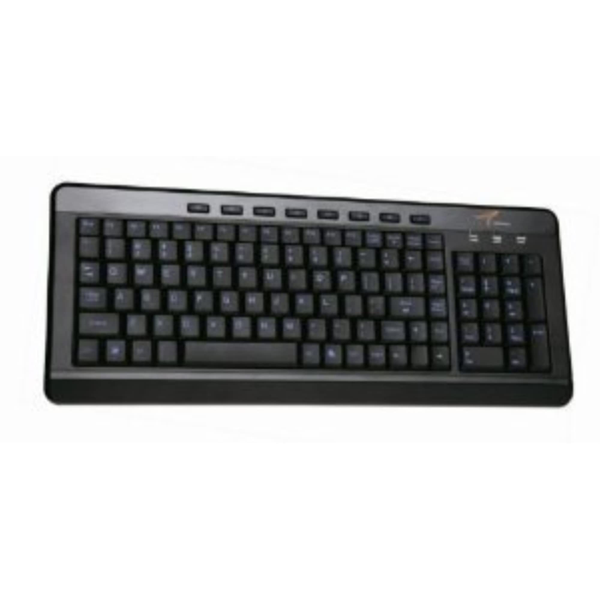 iMBAPrice USB Backlit Blue LED Multimedia Keyboard - Wired Computer Keyboard with Quiet Keys, Spill-Resistant Design for Office, Gaming & Home Use (iMBA-SBL-BKB, Piano Black)