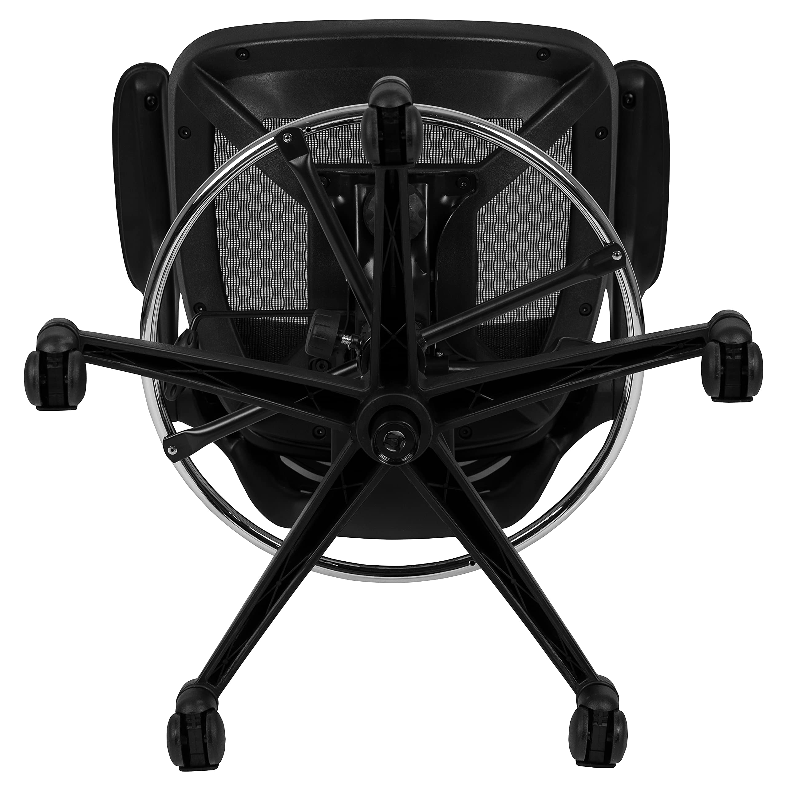 EMMA + OLIVER Black Mesh Drafting Chair with Flip-Up Arms - Ergonomic Mid-Back Office Chair for Architects & Designers - Perfect for Home Office, Studio, and Drafting Table Workspaces